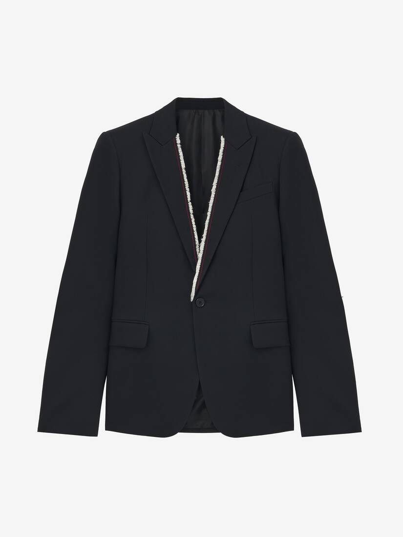 Raw Edge Canvas Single-Breasted Jacket