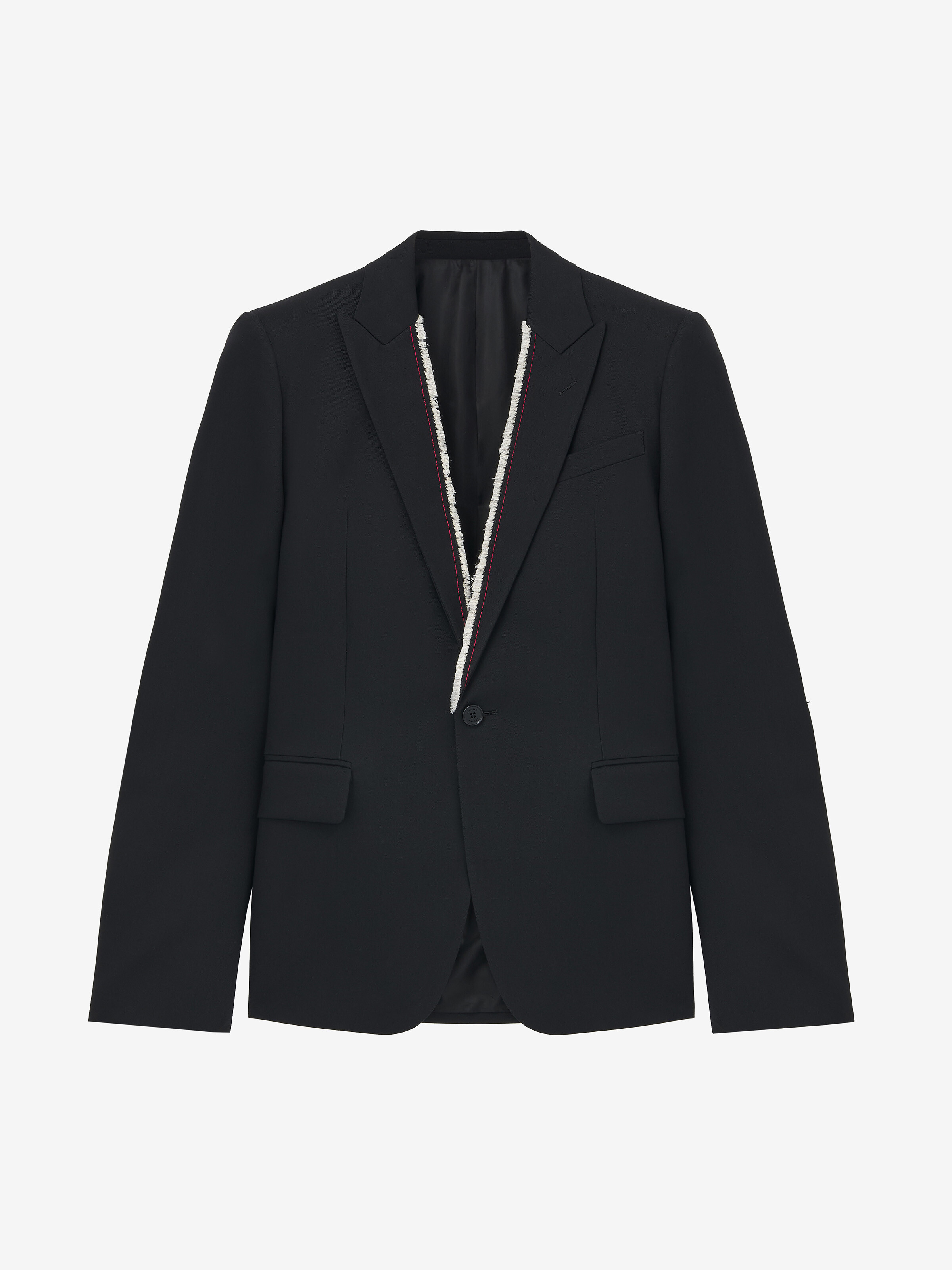 Raw Edge Canvas Single-Breasted Jacket
