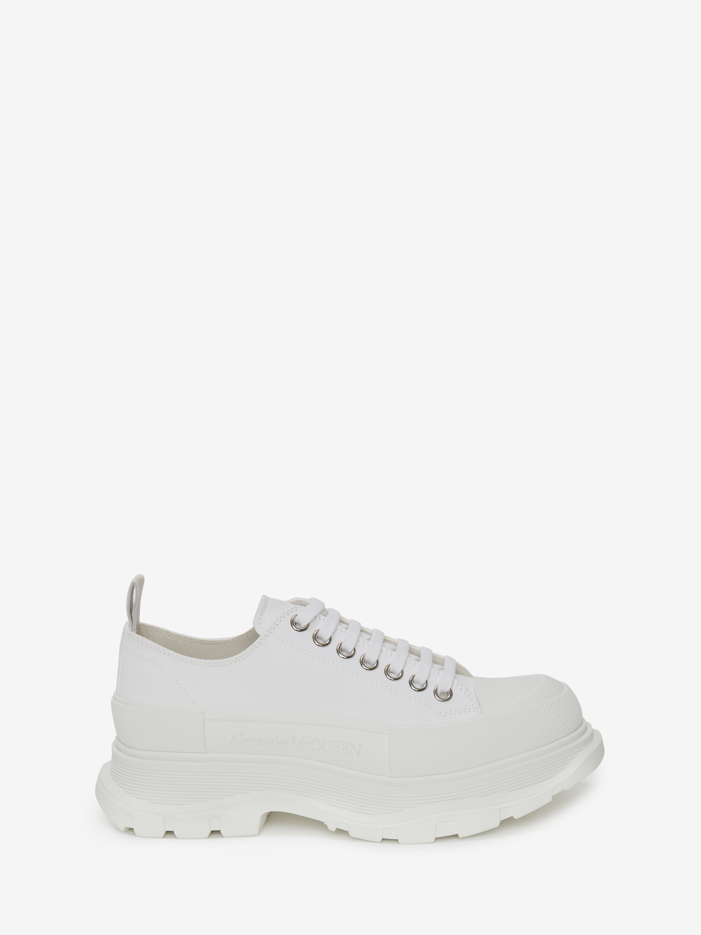 Men's Tread Slick Lace Up in White in Cotton | Alexander McQueen - image 1