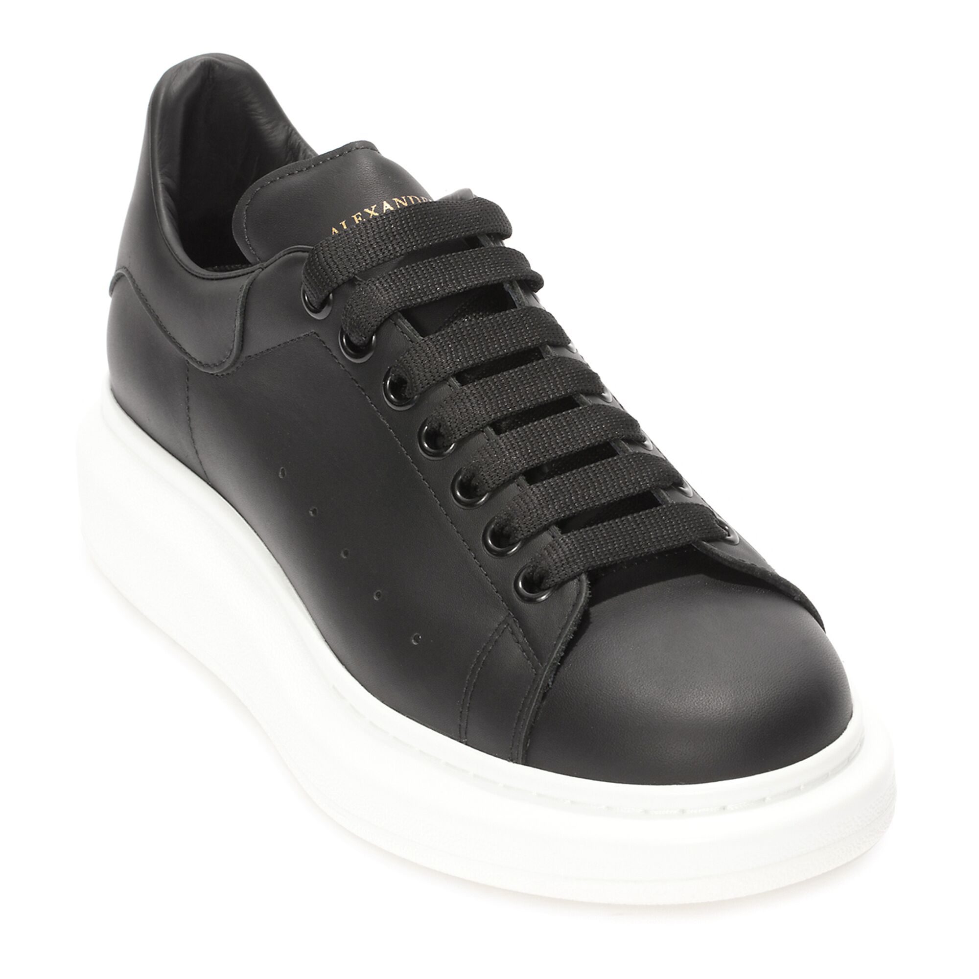 Men's Oversized Sneaker in Black in Calf Leather | Alexander McQueen - image 1