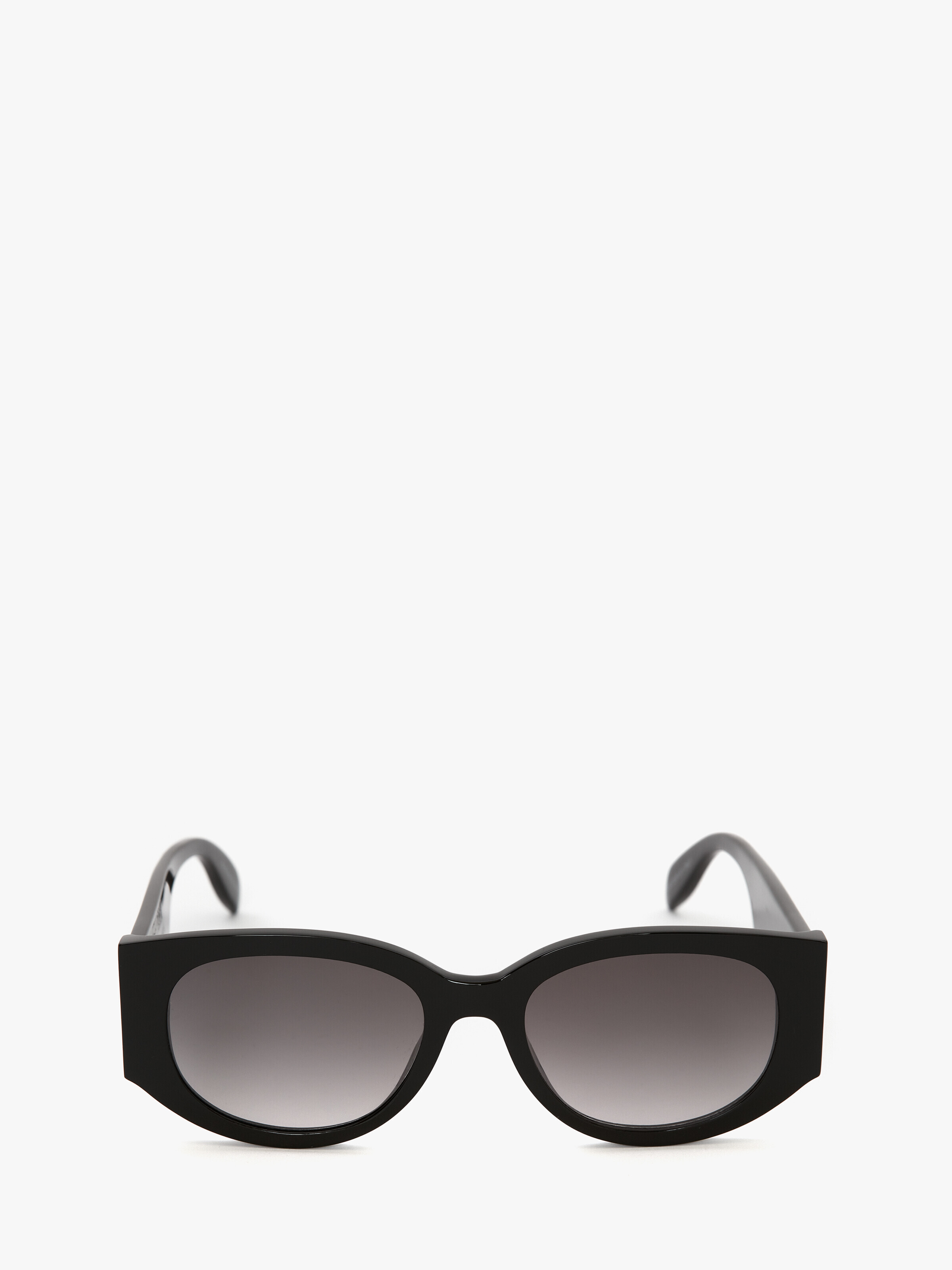 Shop Alexander Mcqueen Mc Queen Graffiti Oval Sunglasses In Black/white