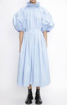 Cocoon Sleeve Midi Shirt Dress