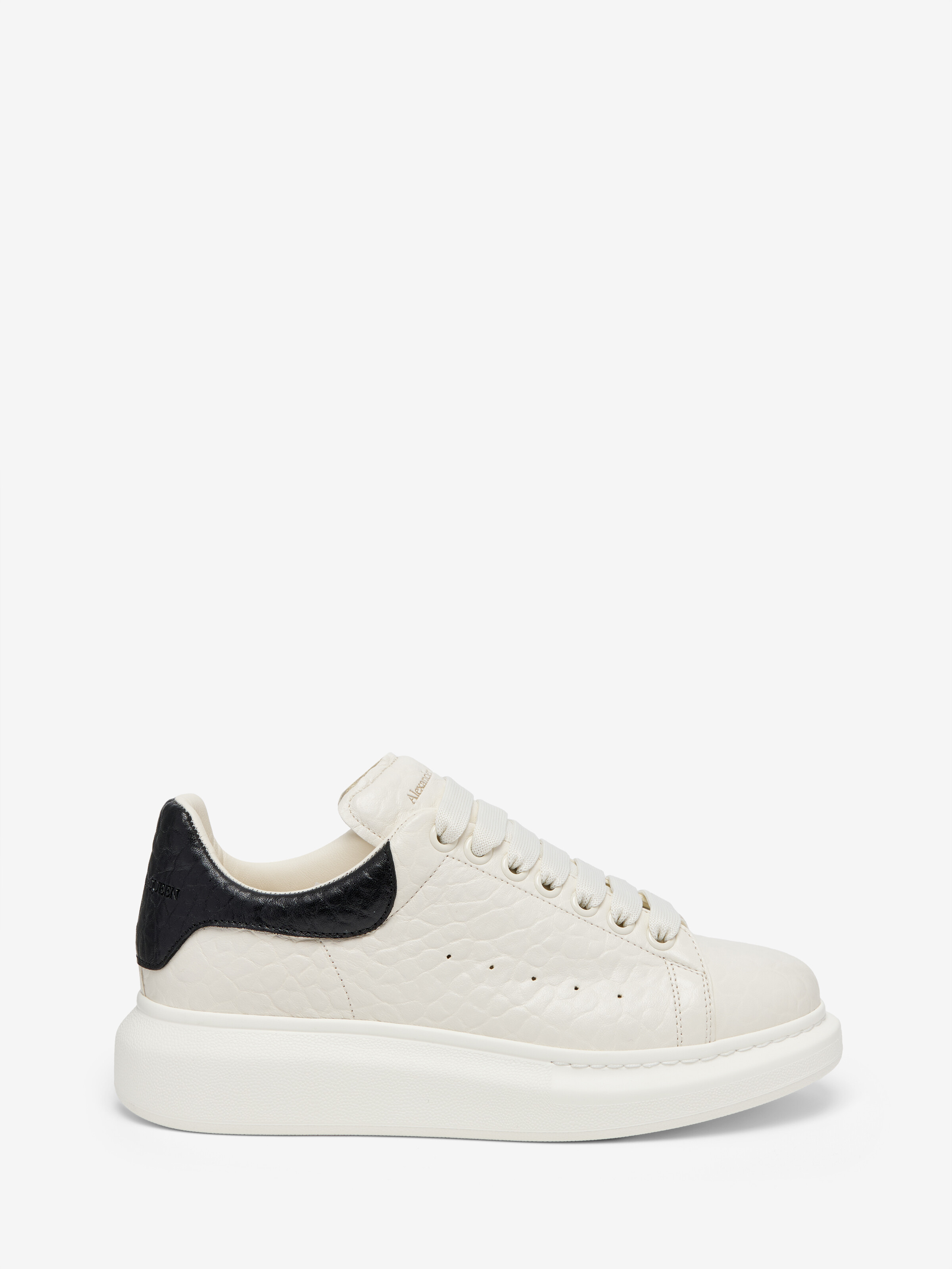 Women's Oversized Sneaker in Off White/Black in 100% Shearling | Alexander McQueen - image 1