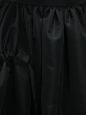 Drawstrings Gathered Midi Skirt in Black | Alexander McQueen RO