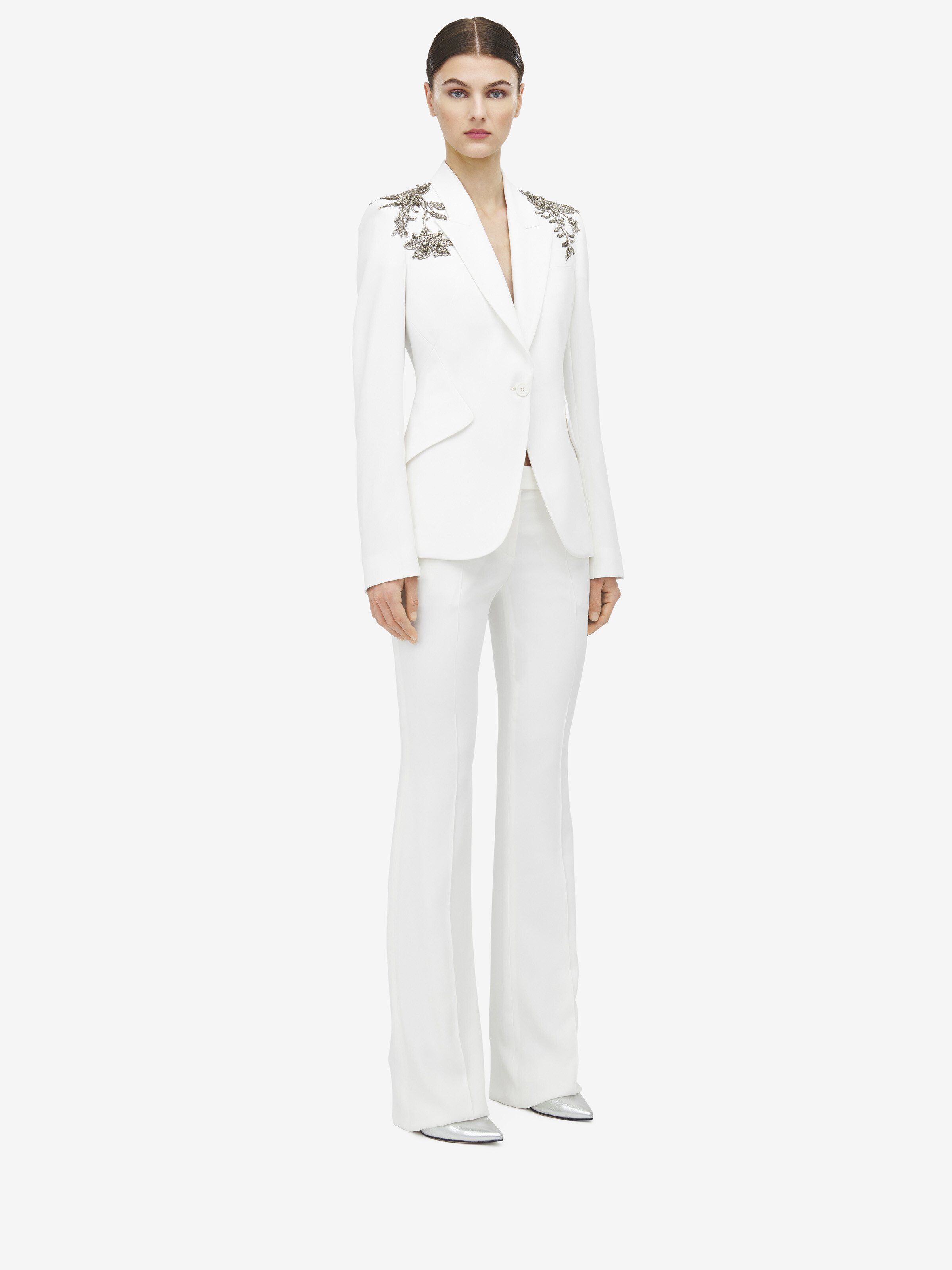 Silver Tattoo Peak Shoulder Jacket