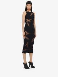 Feather Intarsia Pencil Dress