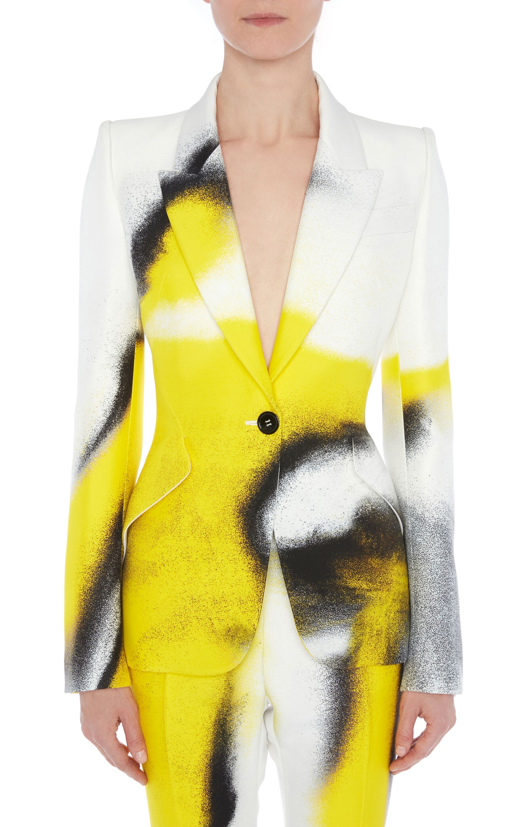 Tailored jacket für Damen in WEISS/Gelb/SCHWARZ in 100% Viscose | Alexander McQueen - image 1