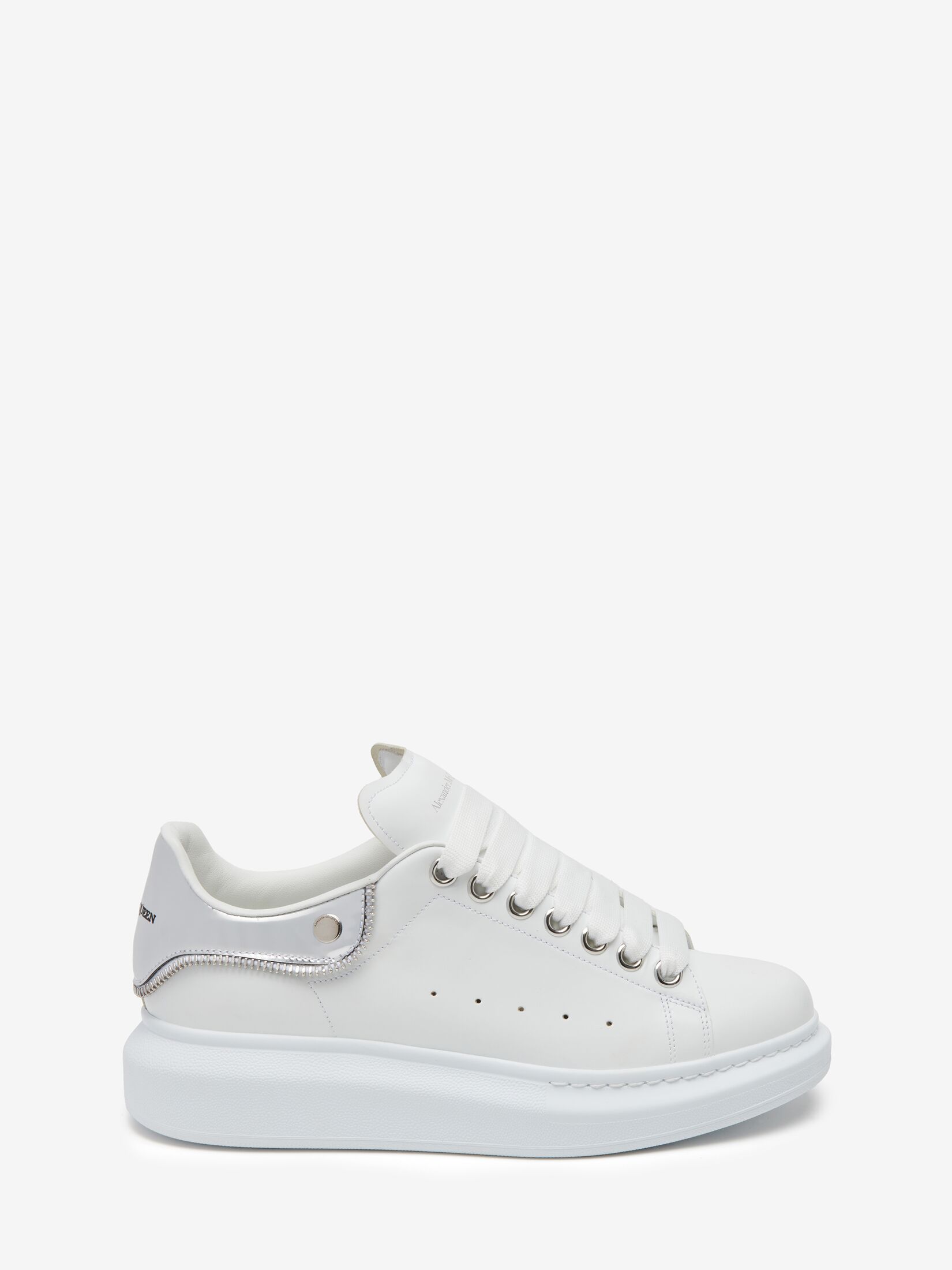 Oversized Sneaker in White/Silver | Alexander McQueen US