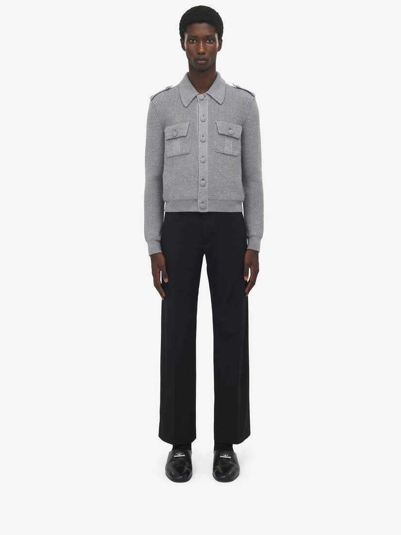 Half Cardigan Stitch Military Jacket