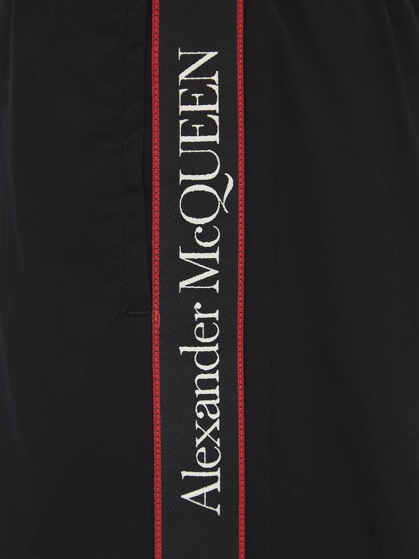 Alexander McQueen Printed Swim Trunks w/ Tags - Black, 9.75 Rise Swimwear,  Clothing - ALE160710