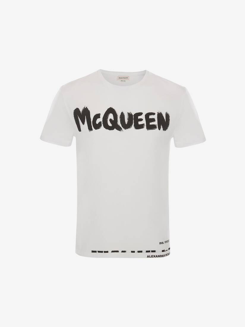 samenvoegen heelal Hoge blootstelling McQueen Graffiti T-Shirt in White | Alexander McQueen US