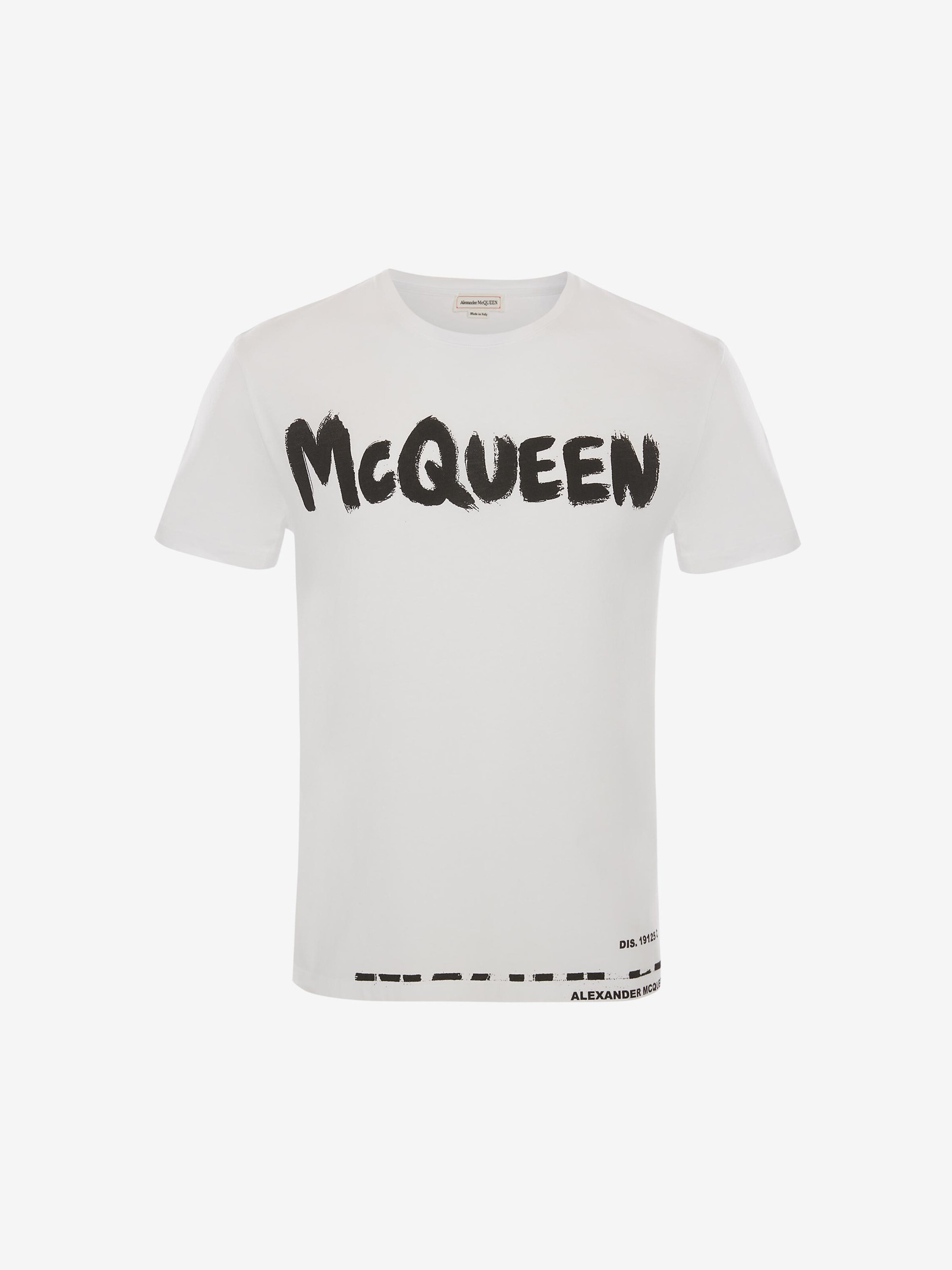McQueen Graffiti T-Shirt in White | Alexander McQueen US