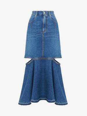 Slashed Denim Skirt