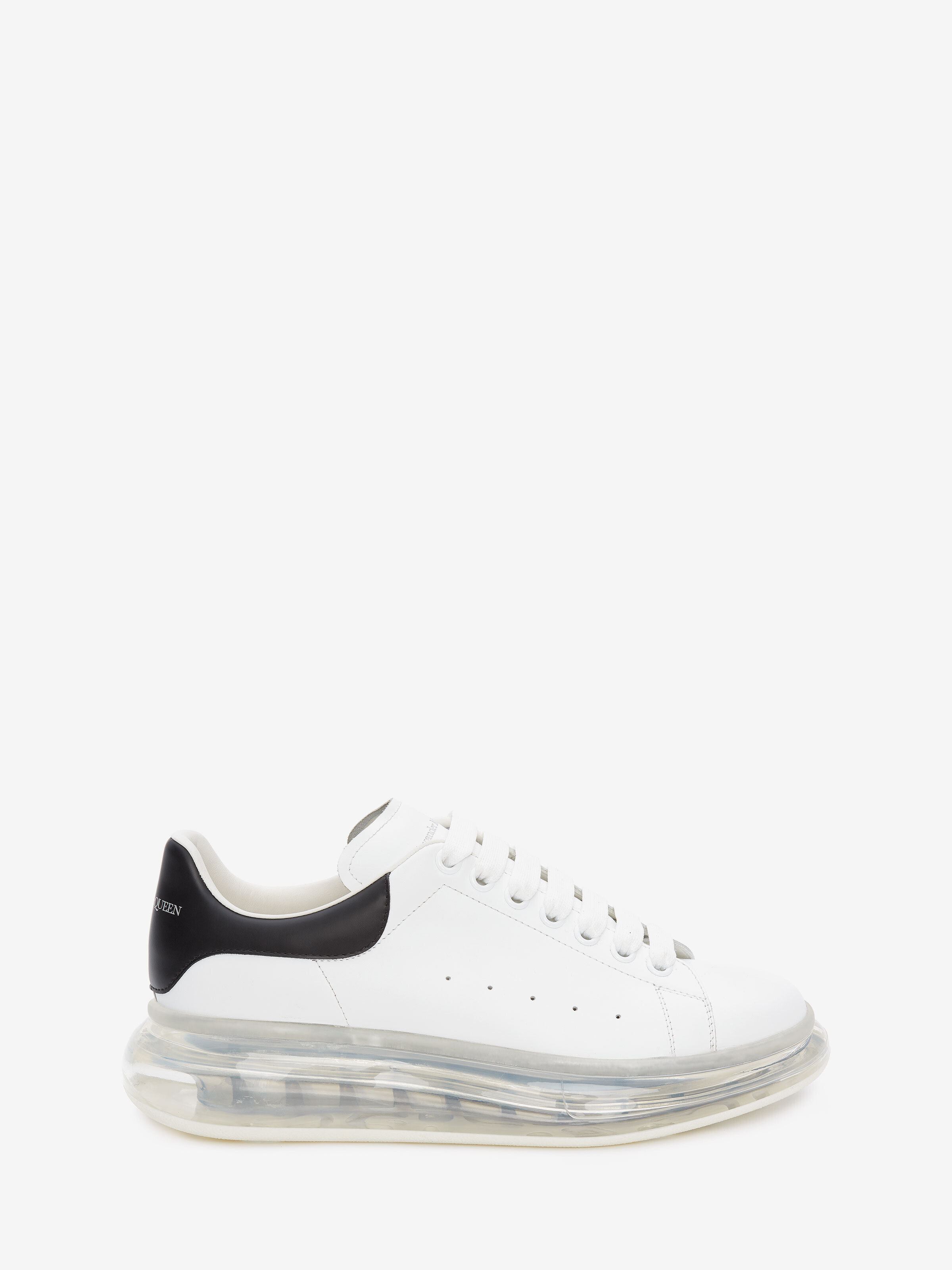 Oversized Transparent Sole Sneaker in White/Black