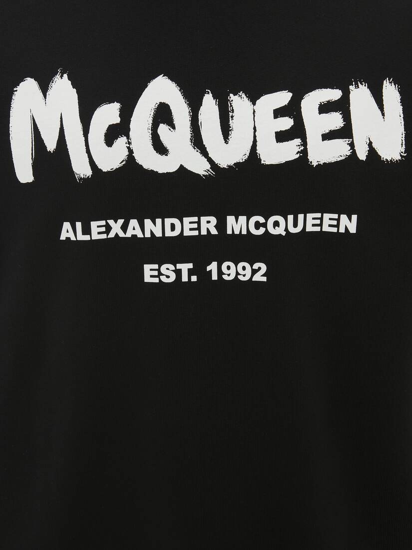 Women's Mcqueen Graffiti Sweatshirt in Black/white