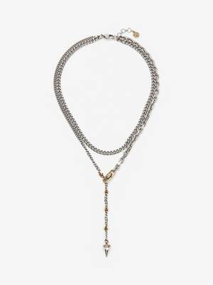 Femme Bijoux Colliers Long collier avec pendentif cœur Alexander McQueen en coloris Métallisé 