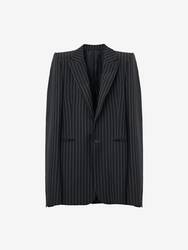 Pinstripe Stacked Shoulder Jacket