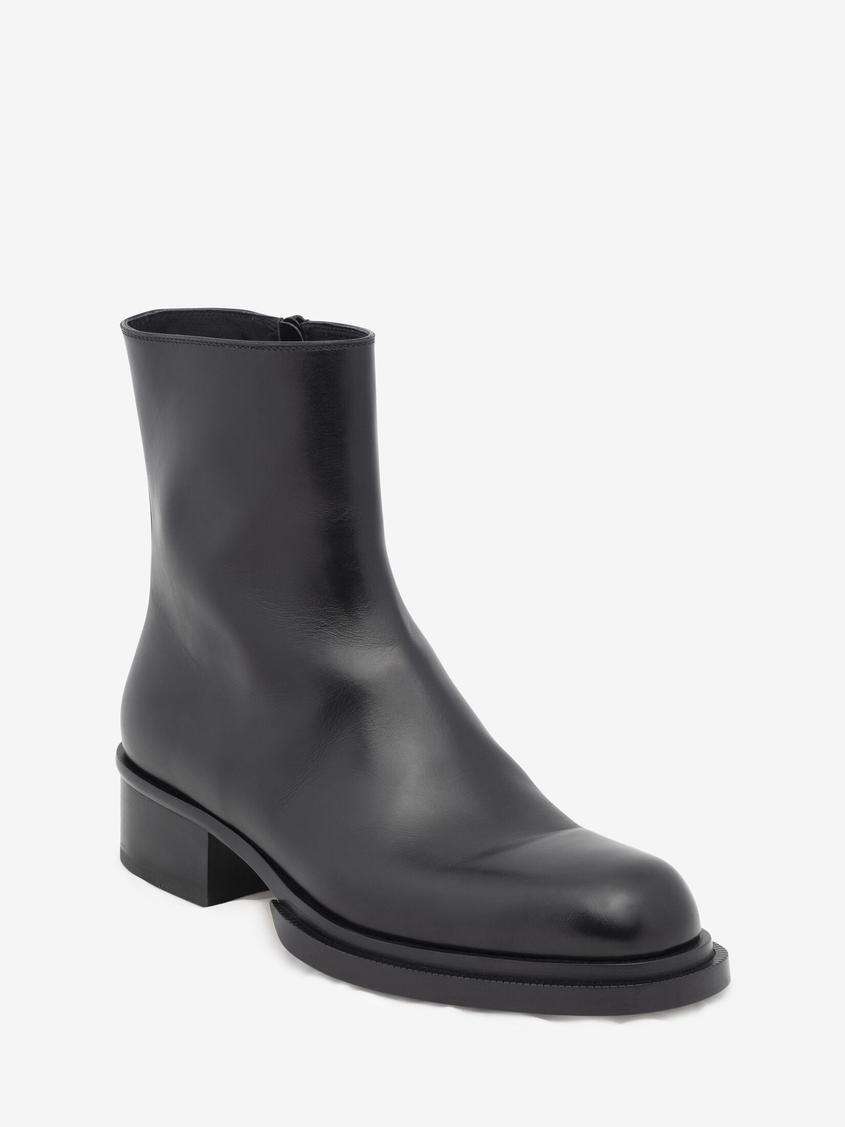 Cuban Stack Boot in Black | Alexander McQueen US