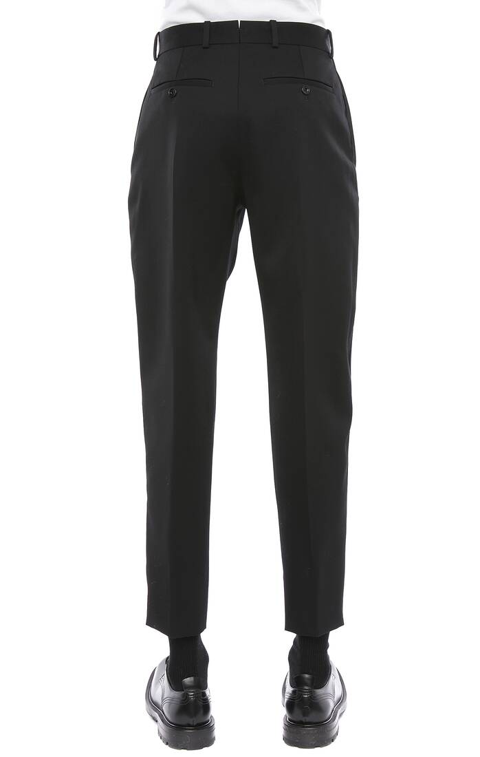Japanese Barathea Wool Peg Tuxedo Trousers in Black | Alexander McQueen US
