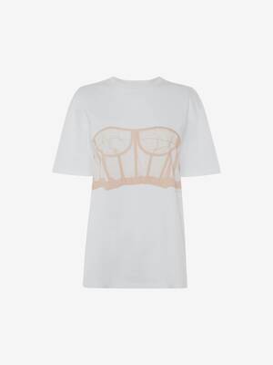 T-Shirt con Stampa Bustier
