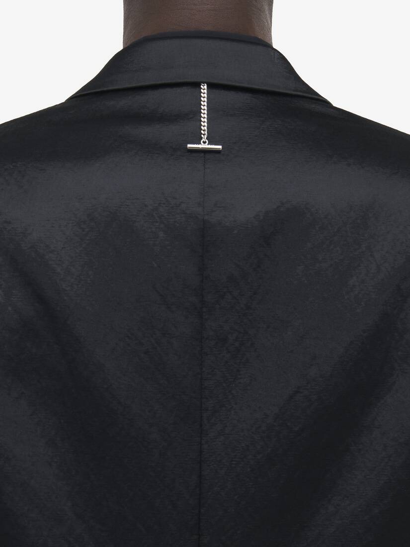 Hammered Satin Single-Breasted Jacket