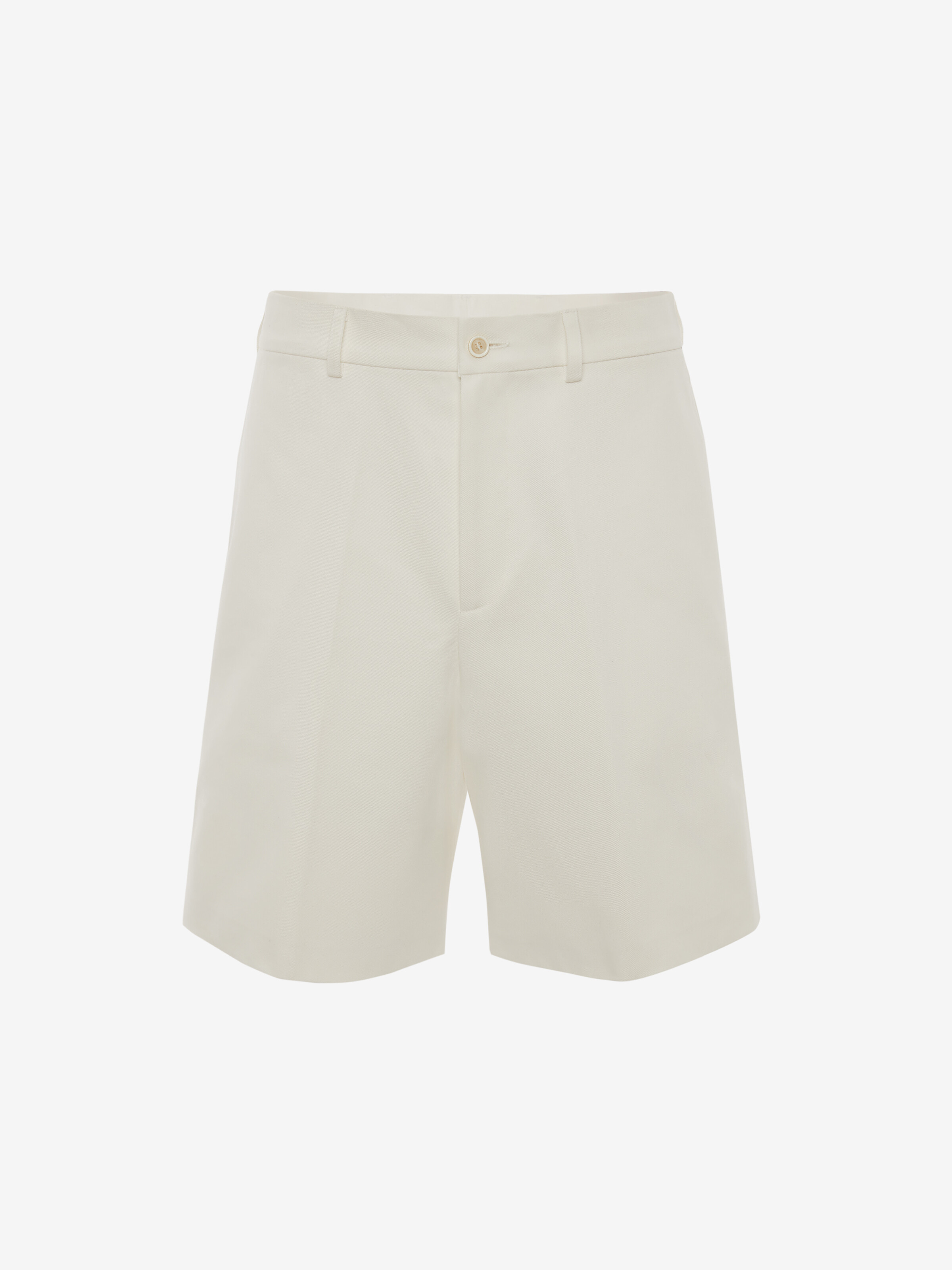 Cotton Canvas Tailored Short in White 