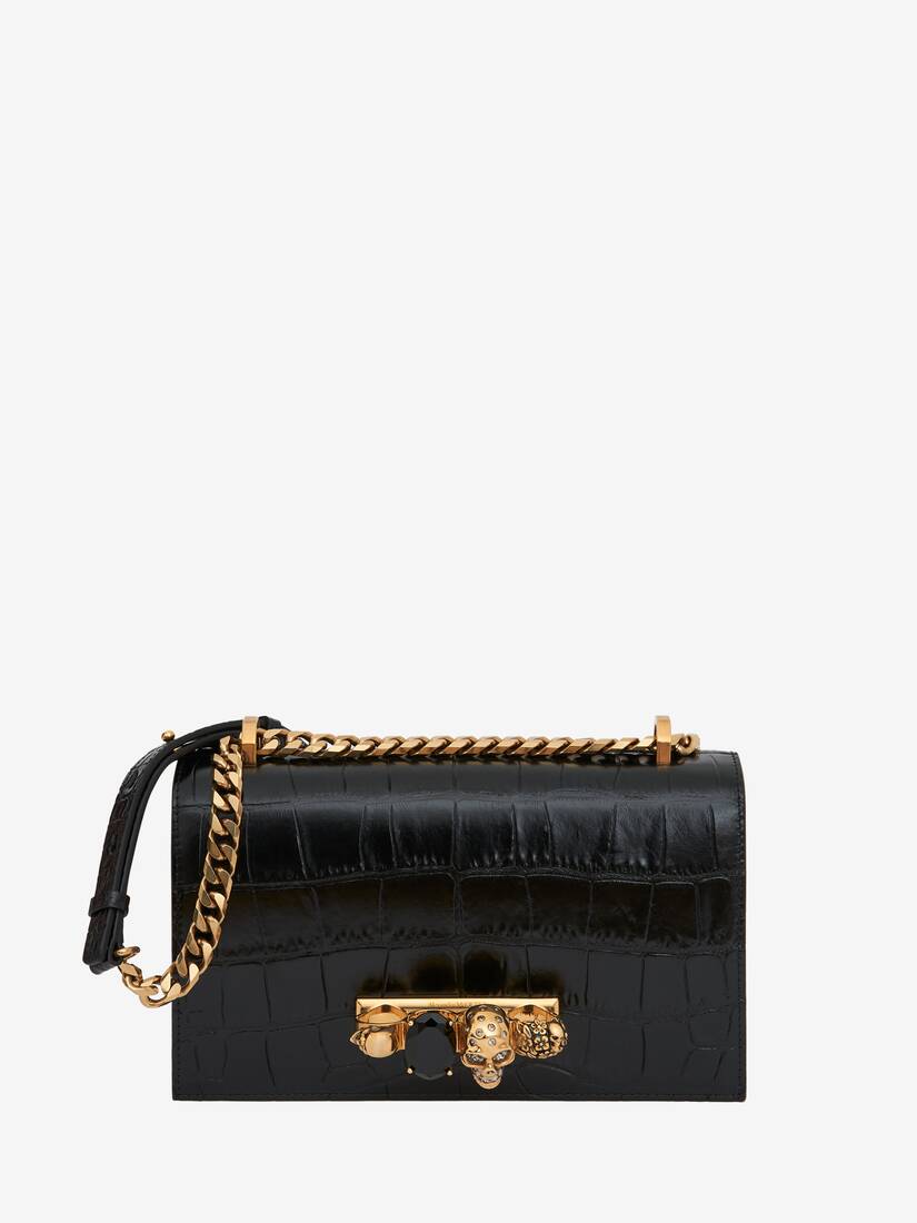 Alexander McQueen Leather Jewelled Satchel in Black Womens Bags Satchel bags and purses 