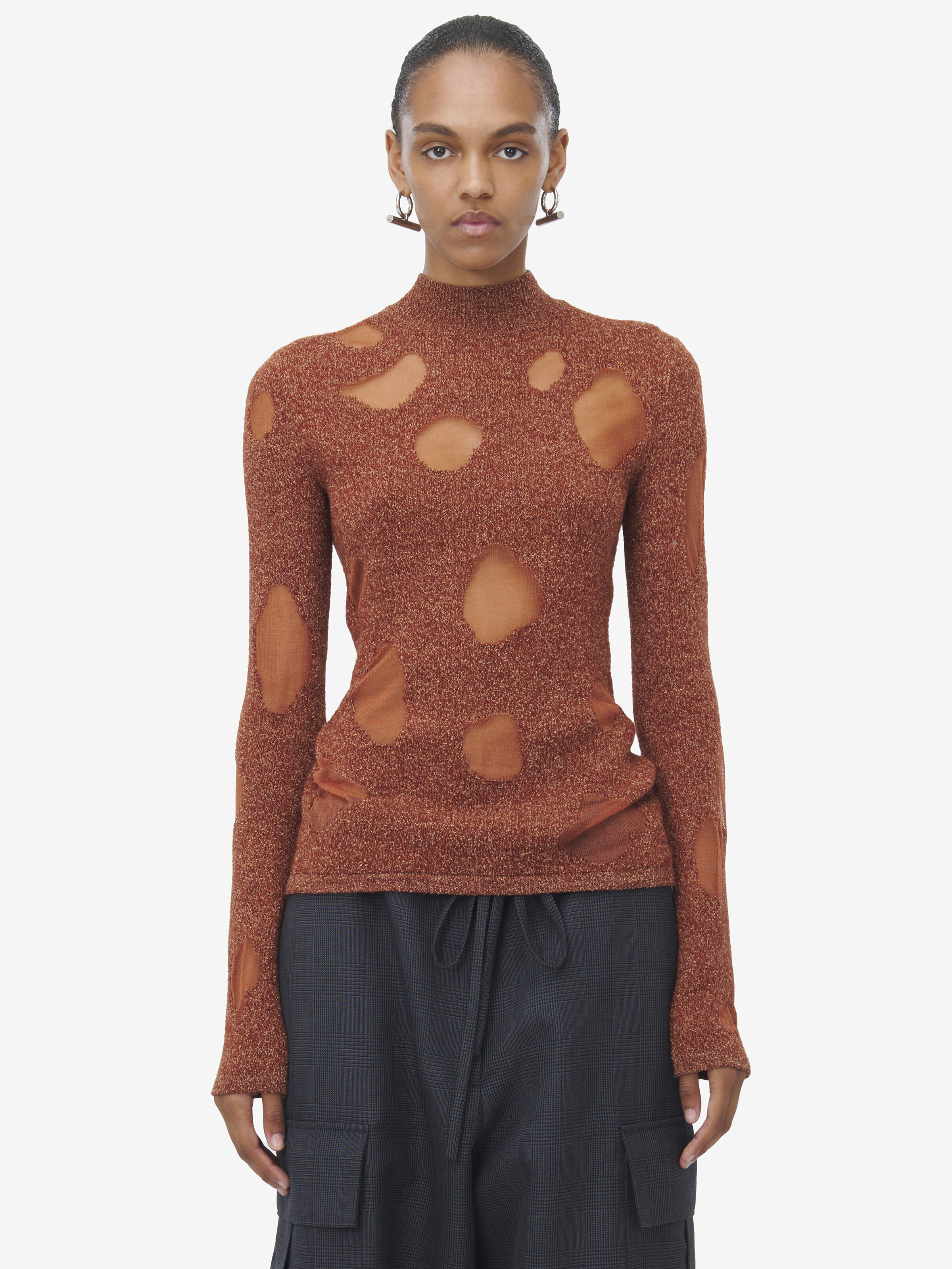 ALEXANDER MCQUEEN DEVORÉ INTARSIA JUMPER