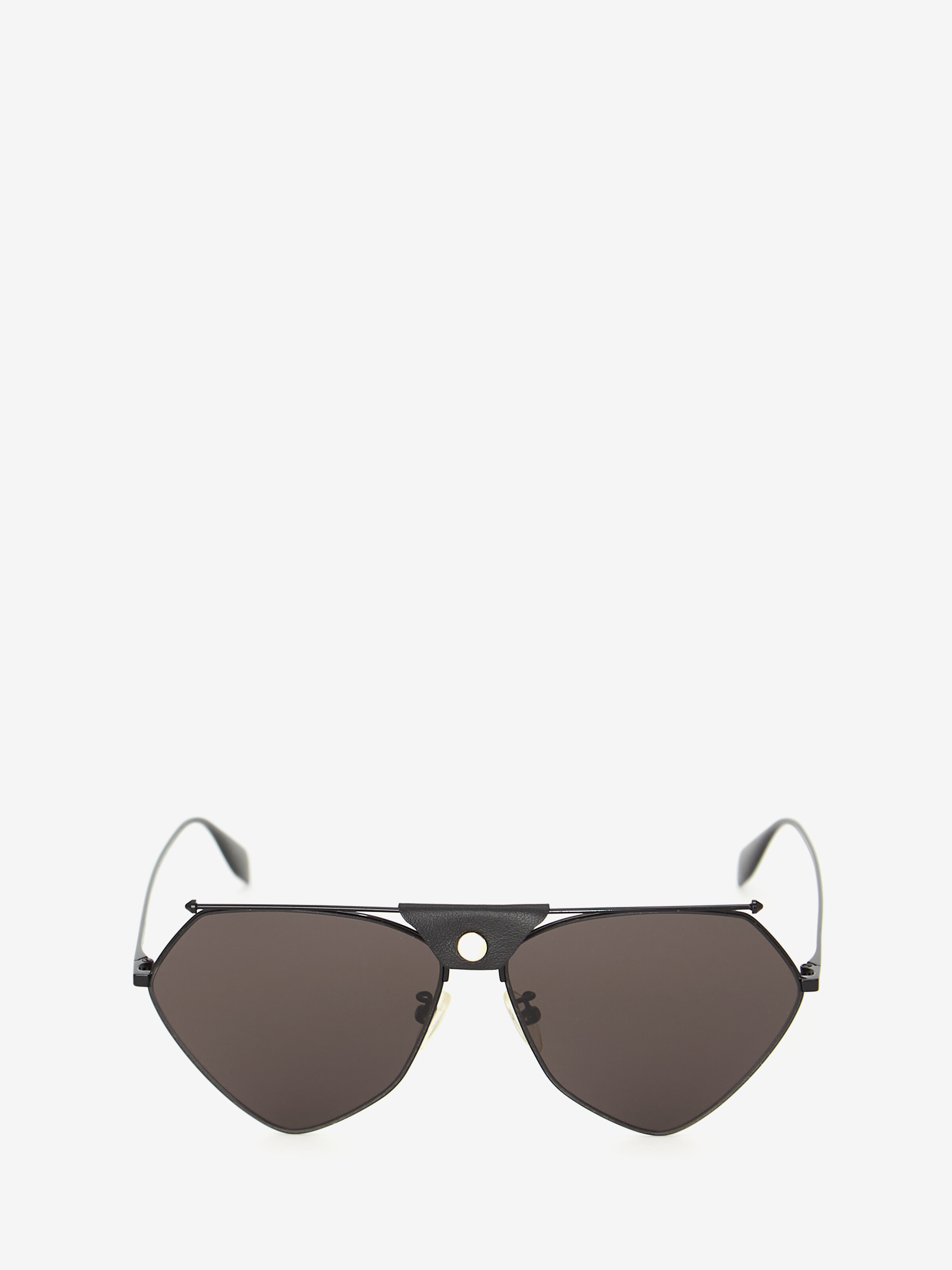 Alexander Mcqueen Top Piercing Sunglasses In Black/grey