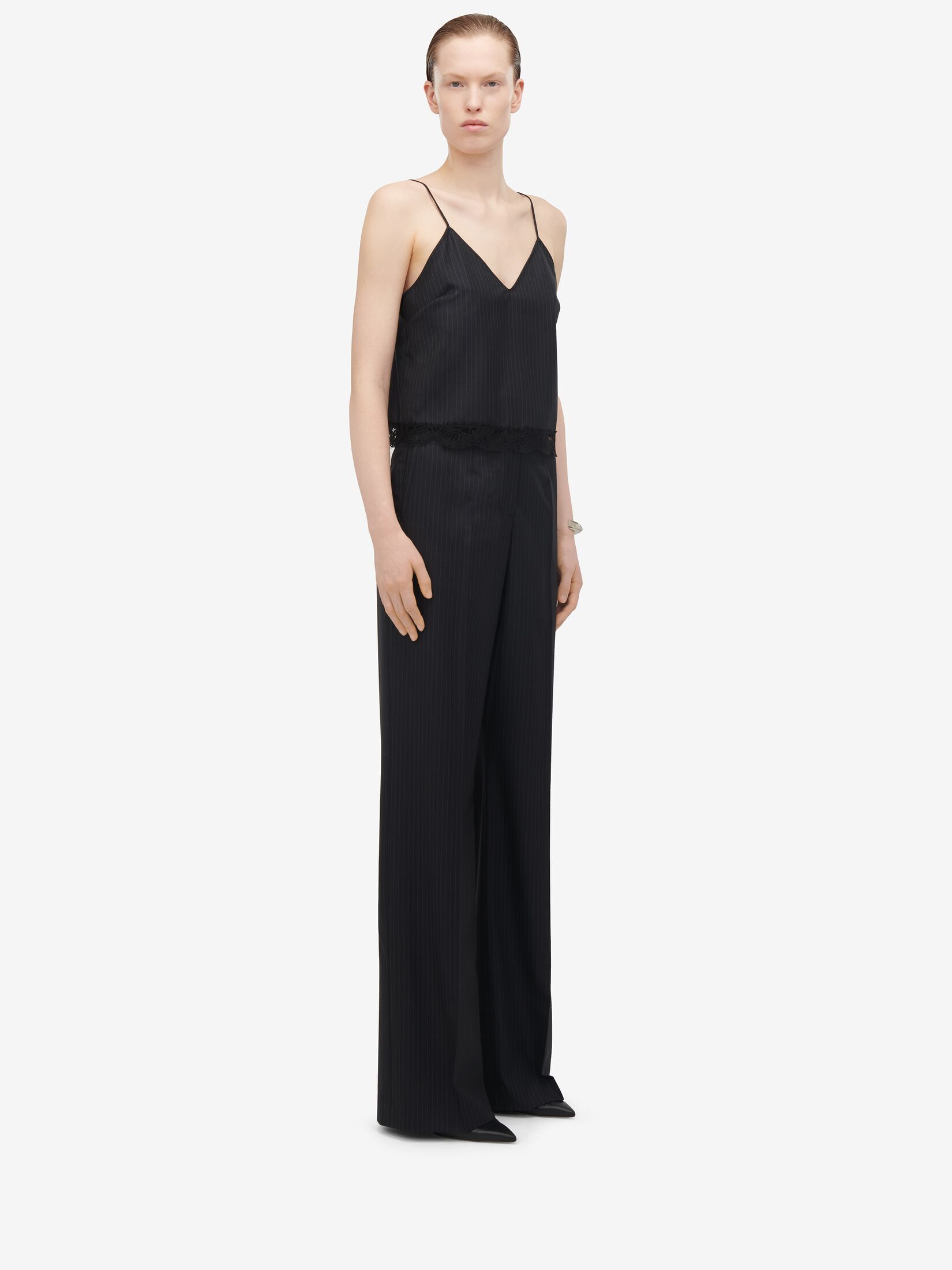 High-waisted Wide Leg Trousers