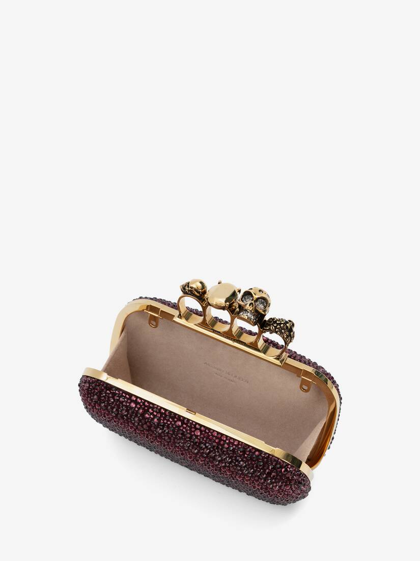 Alexander McQueen Women's Purple Knuckle Clutch (Calf Leather)