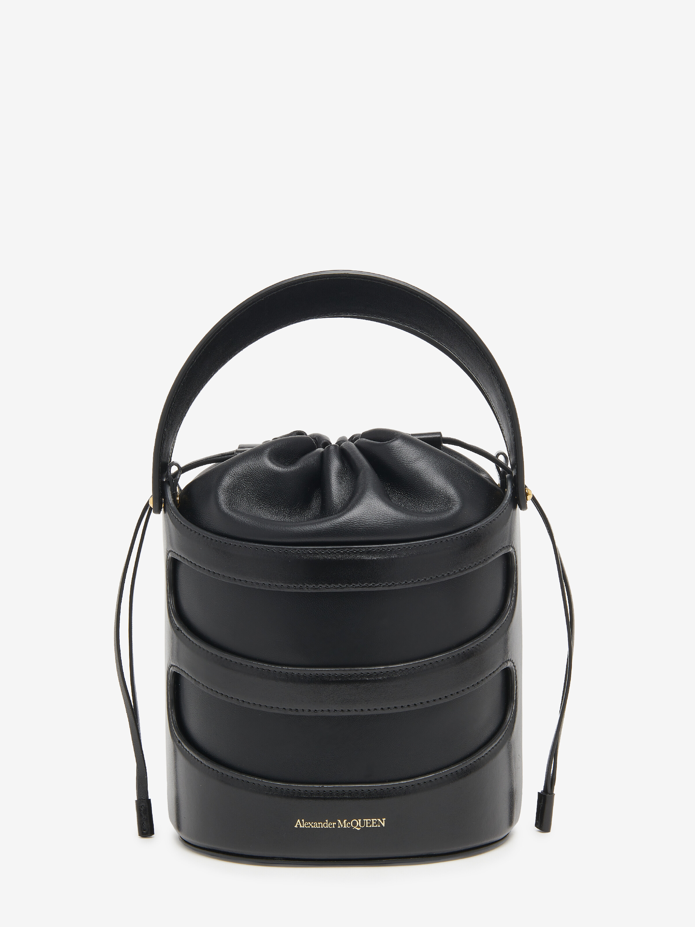 Women's The Rise Bucket in Black in Calf Leather | Alexander McQueen - image 1