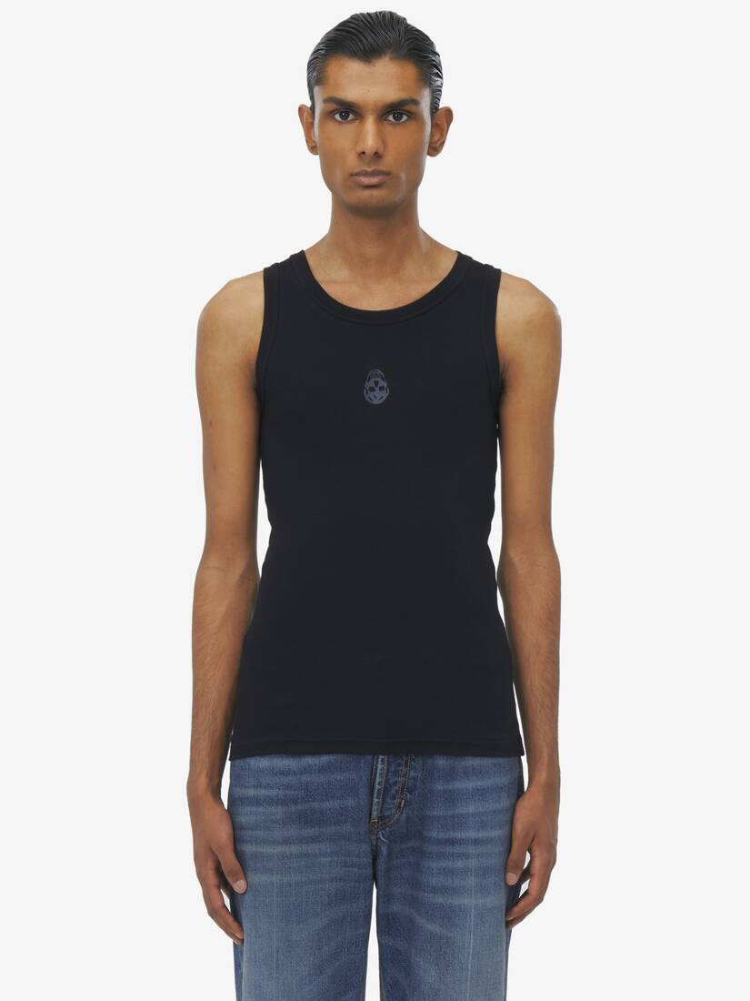 Black skull tank top deals