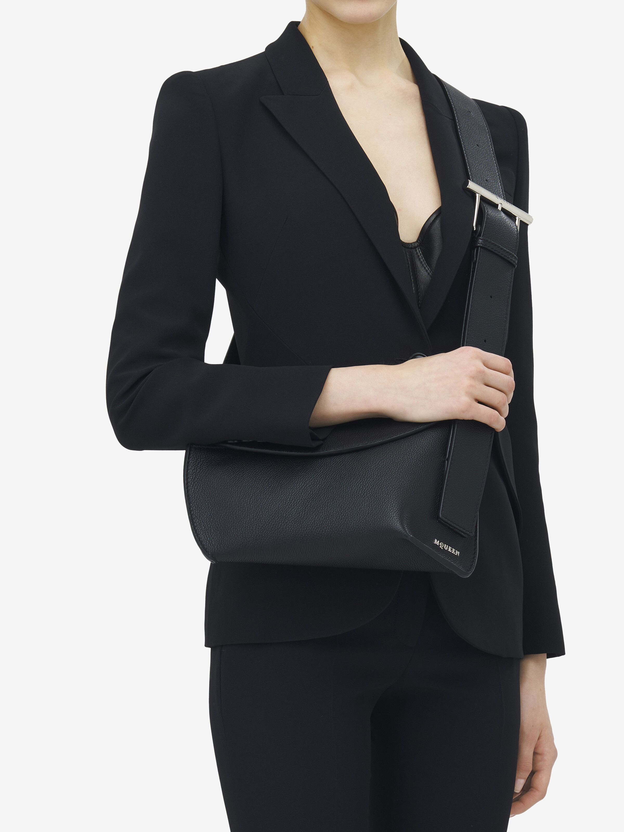 McQueen T-Bar Sling Bag in Black in Calf Leather | Alexander McQueen - image 2