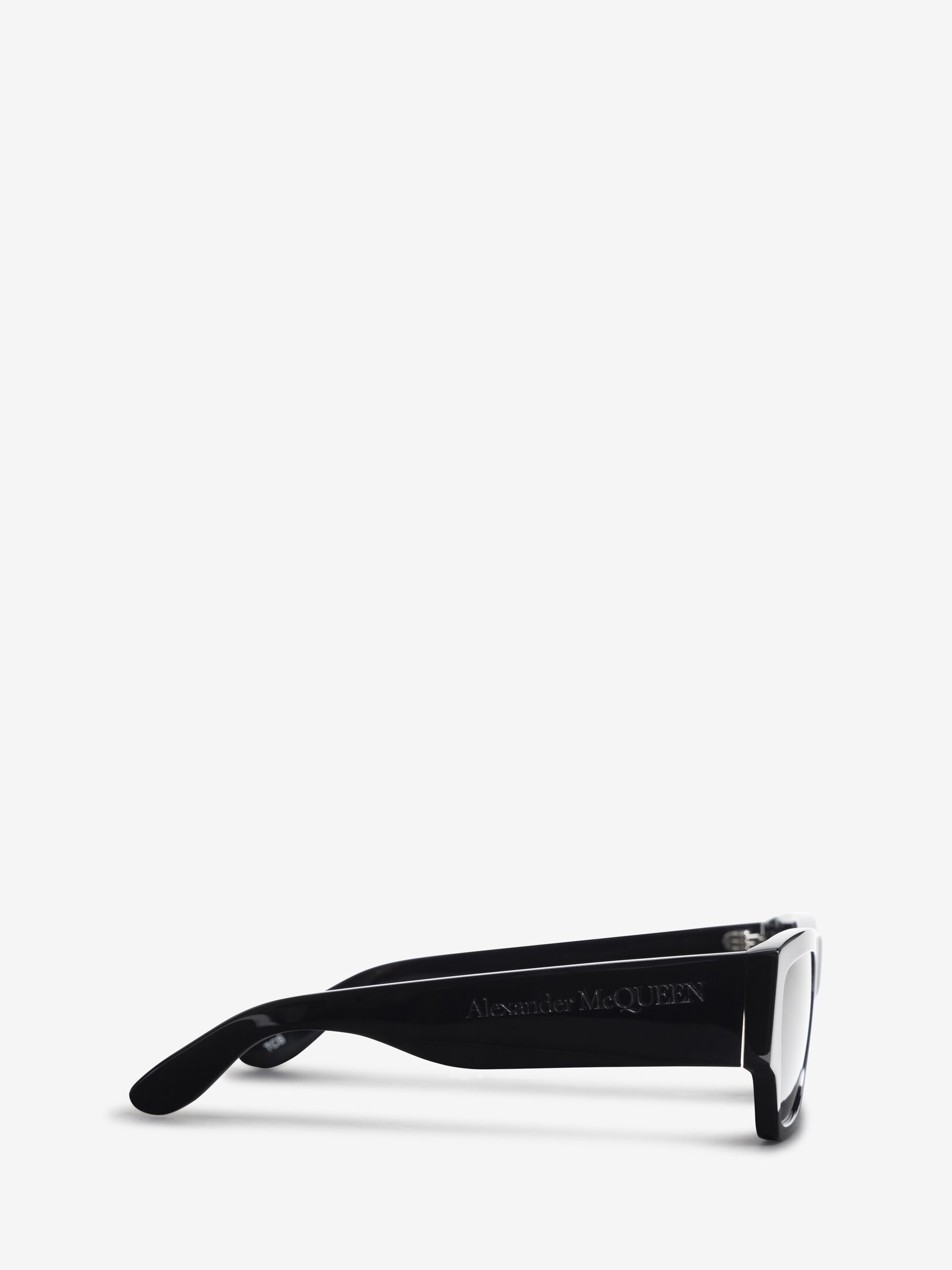 Alexander McQueen Men's Wide Rectangle Acetate Sunglasses with Logo