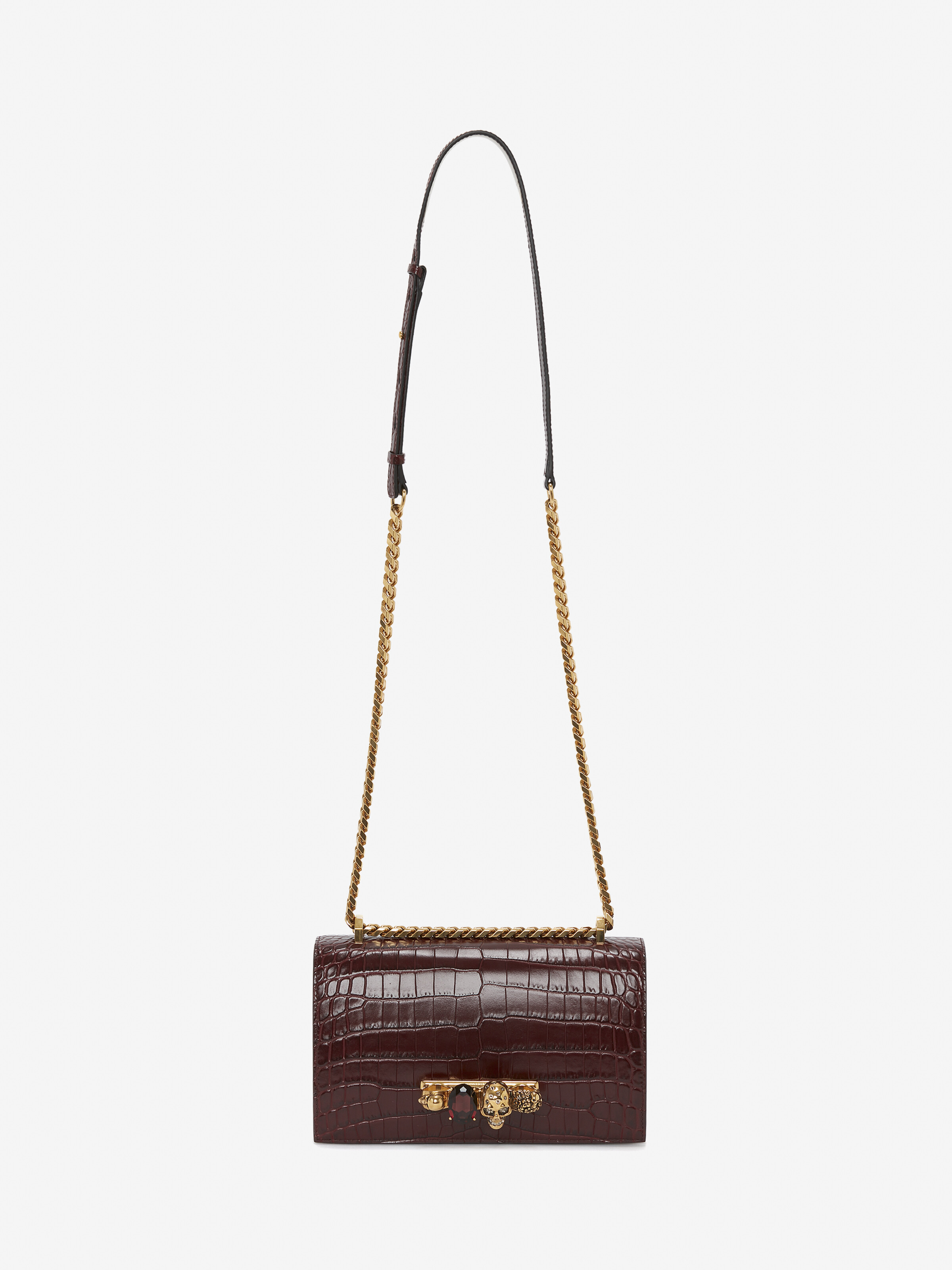 Women's Jewelled Satchel in Madder in Calf Leather | Alexander McQueen - image 5