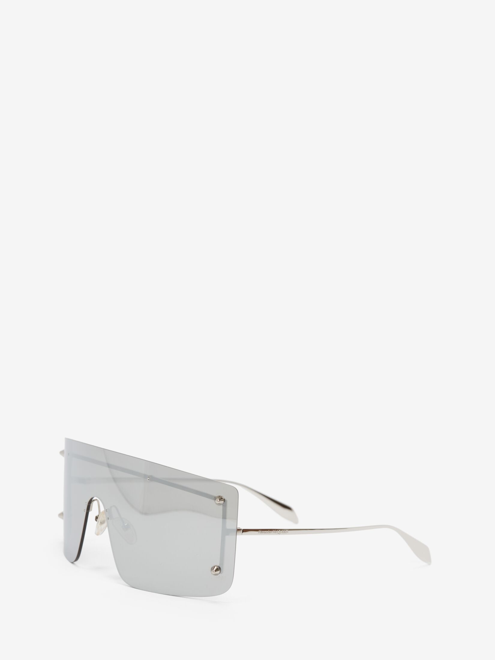Spike Studs Mask Sunglasses in Smoke/Silver | Alexander McQueen PT