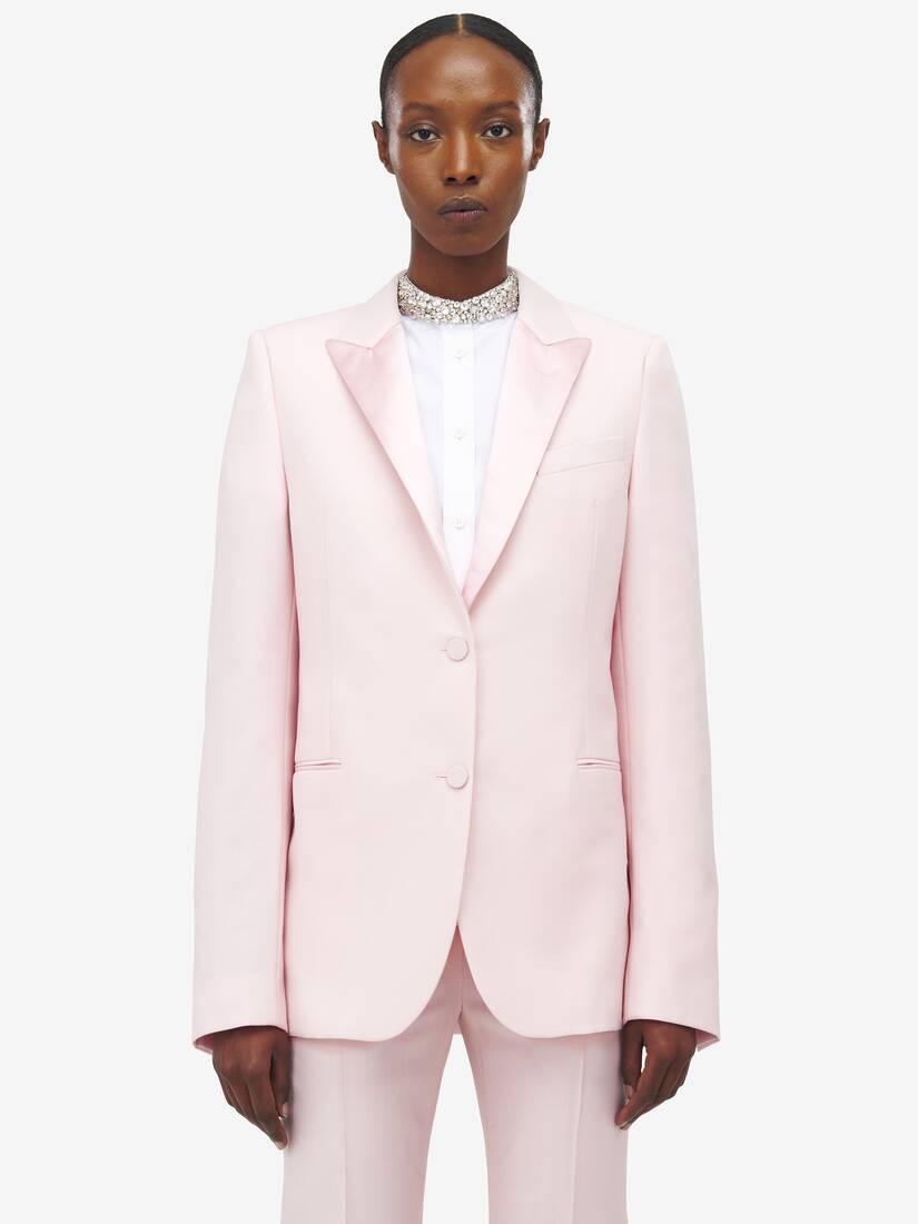 Veste À Revers, En Satin