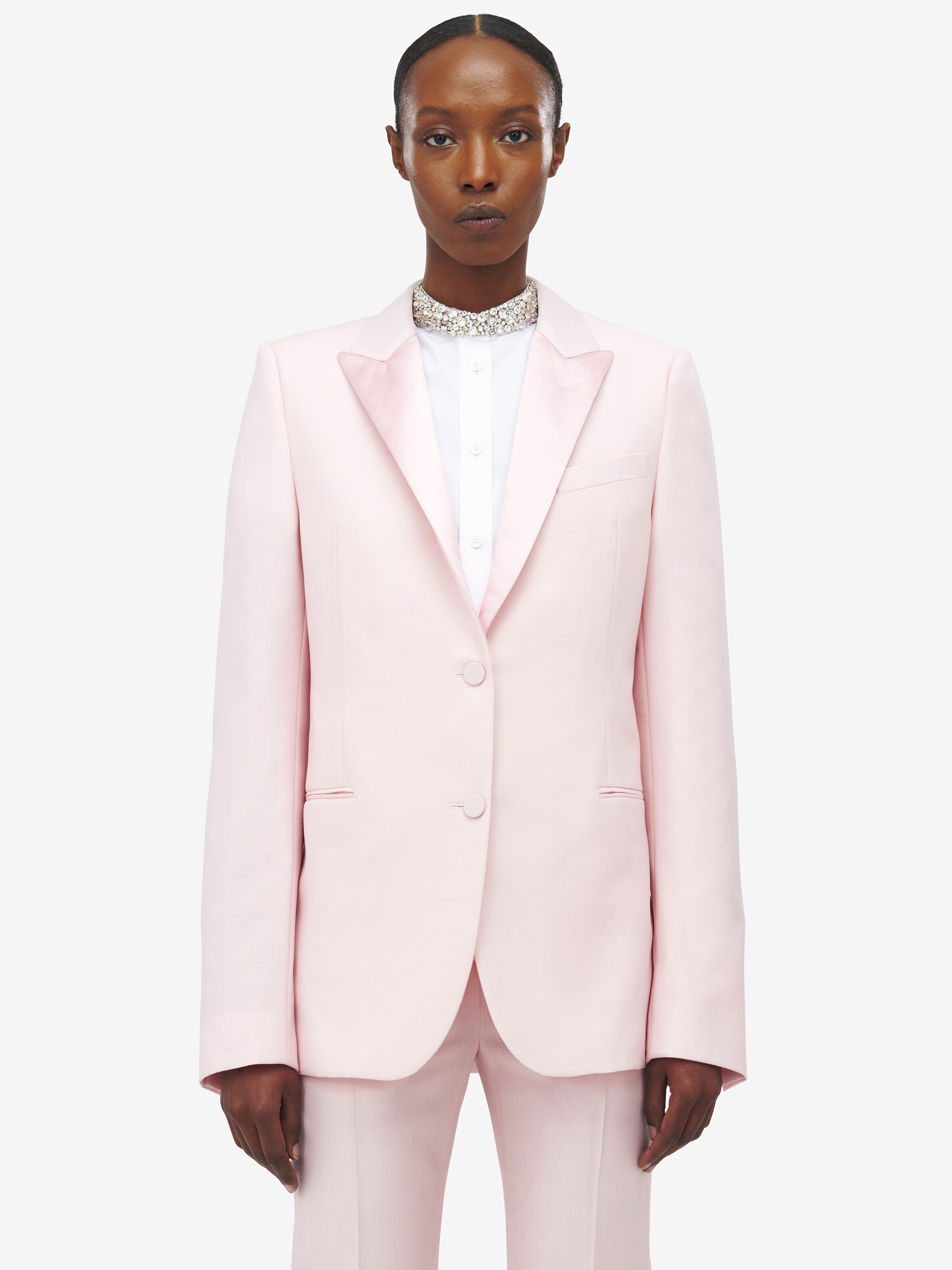 Giacca con revers in satin