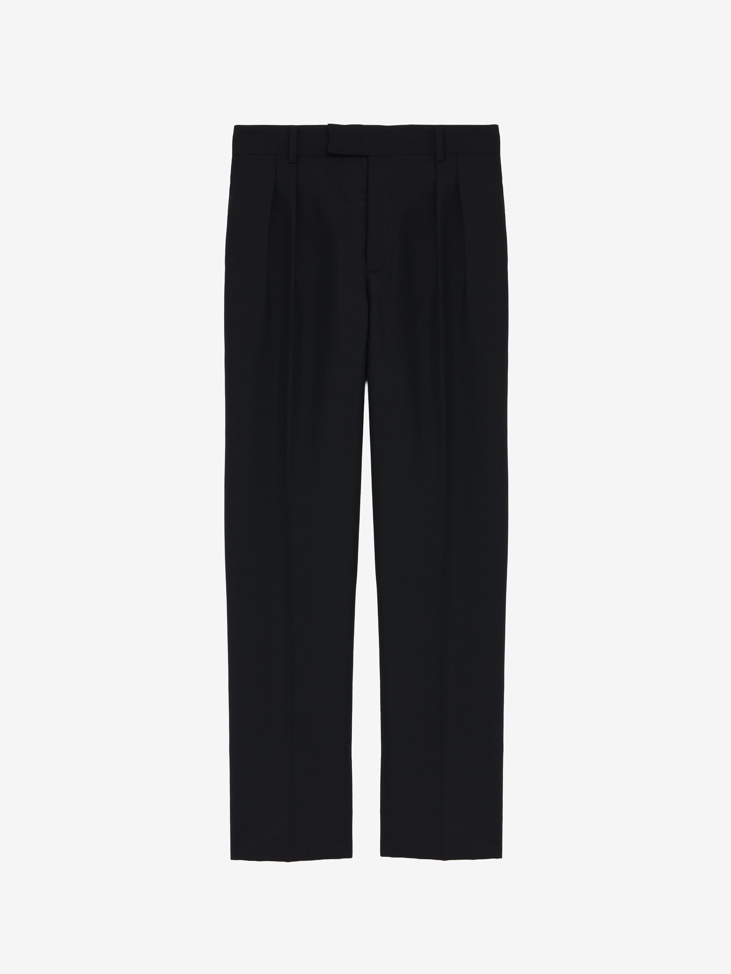 Men's Wool Mohair Tailored Trousers in Black in 75% Wool, 25% Mohair | Alexander McQueen - image 1