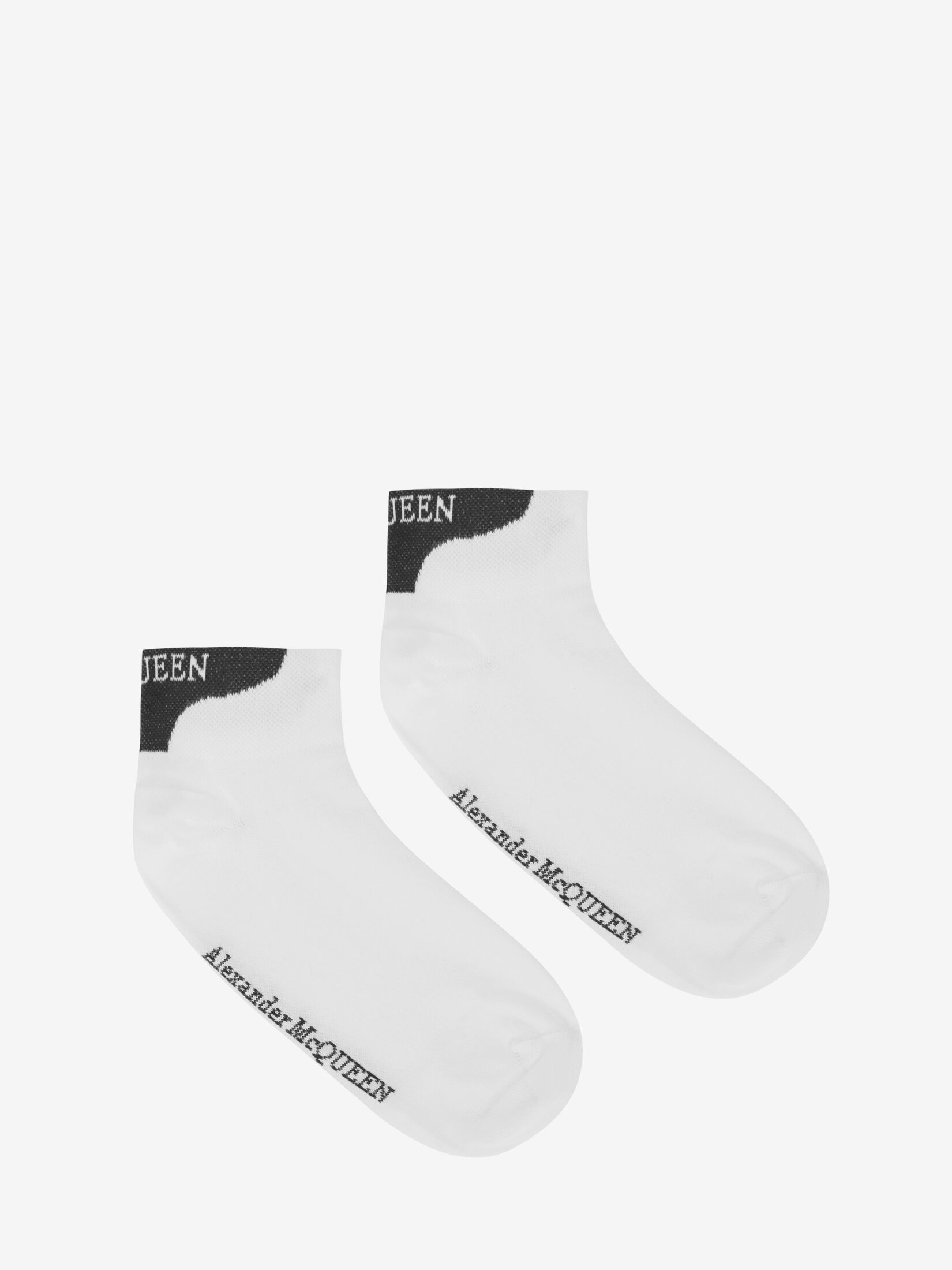 Alexander McQueen Ankle Socks in Black/White | Alexander McQueen GB