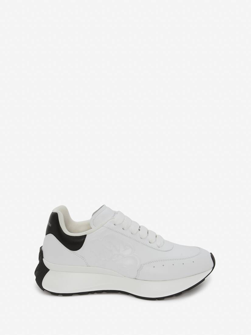 White Oversized Sneakers With Light Blue Suede Spoiler - ALEXANDER MCQUEEN  - Russocapri