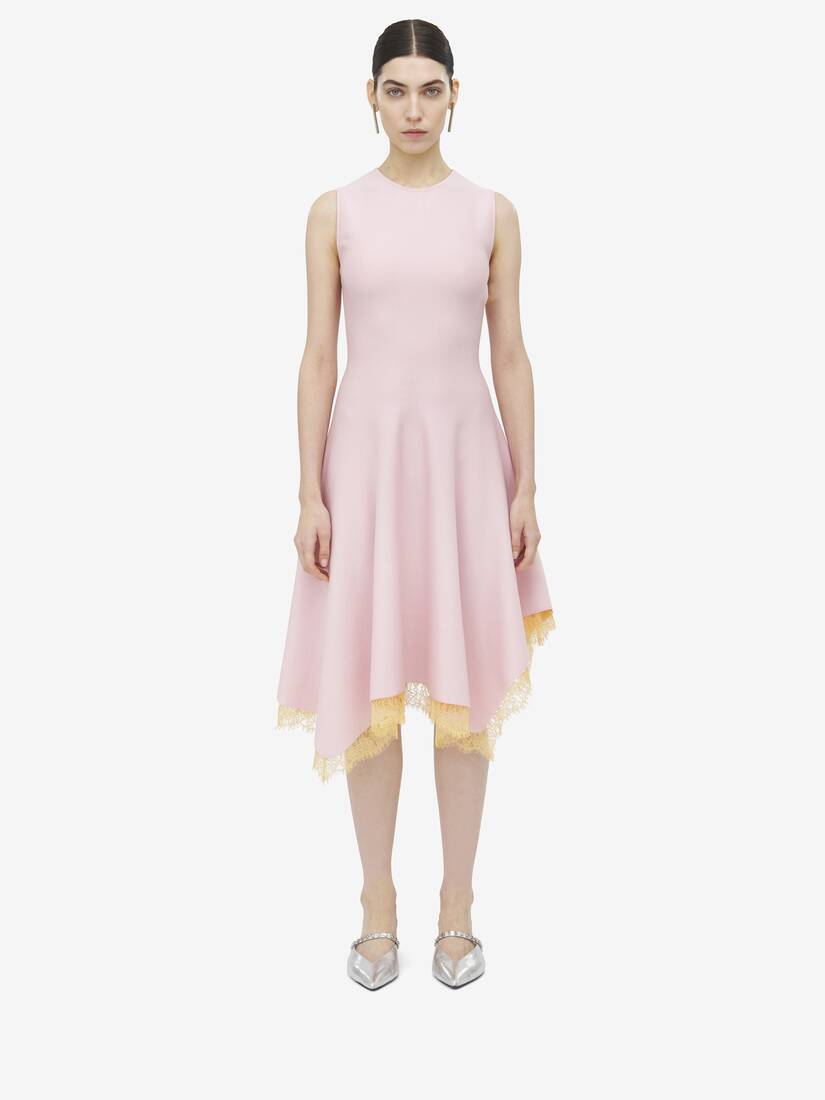 Lace Detail Asymmetric Dress