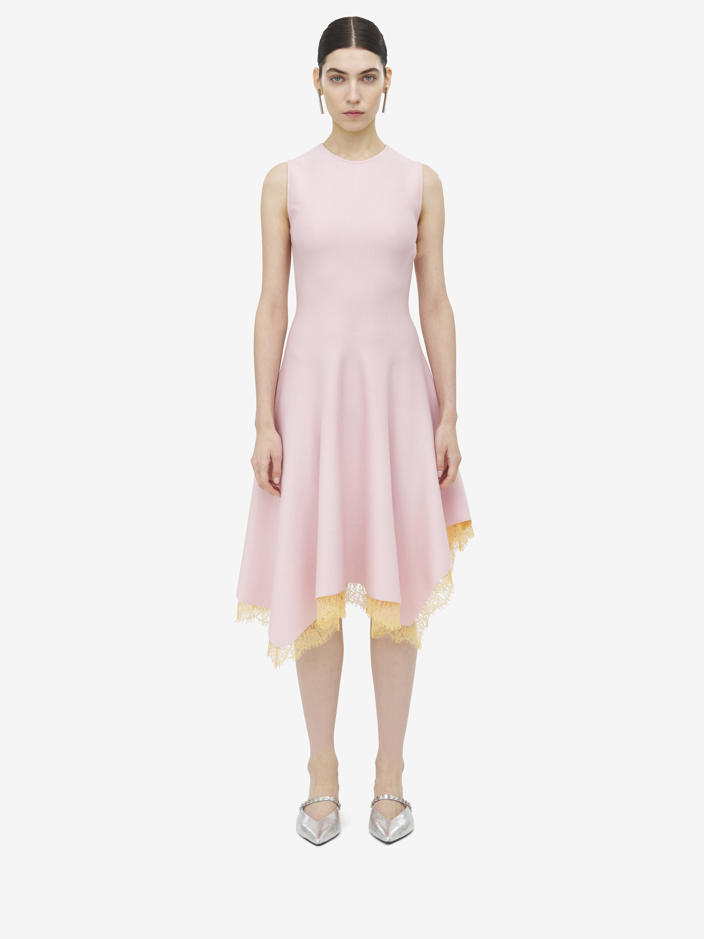 Lace Detail Asymmetric Dress