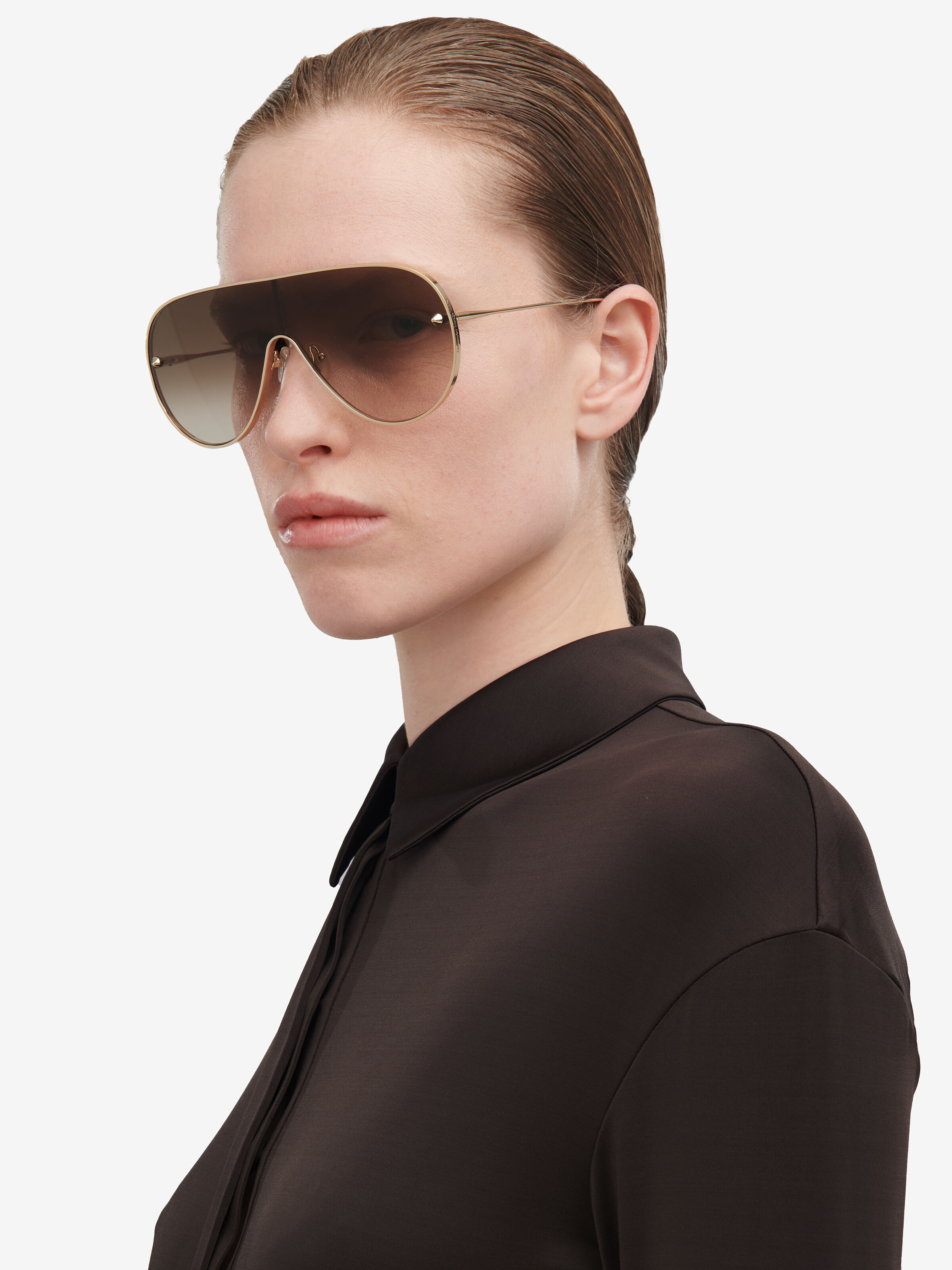 Metal Studs Mask Sunglasses