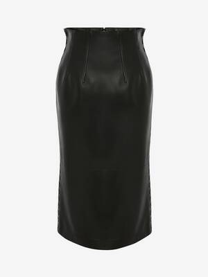 Couture Stitch Leather Pencil Skirt