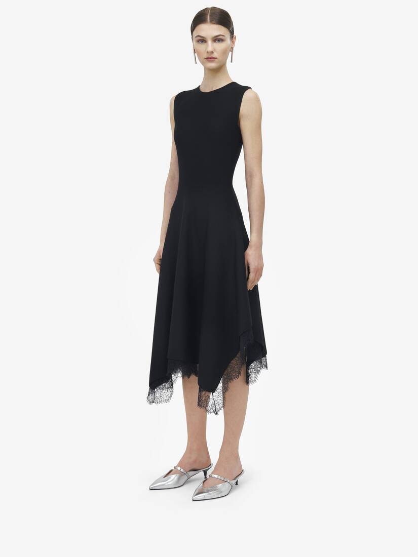 Lace Detail Asymmetric Dress