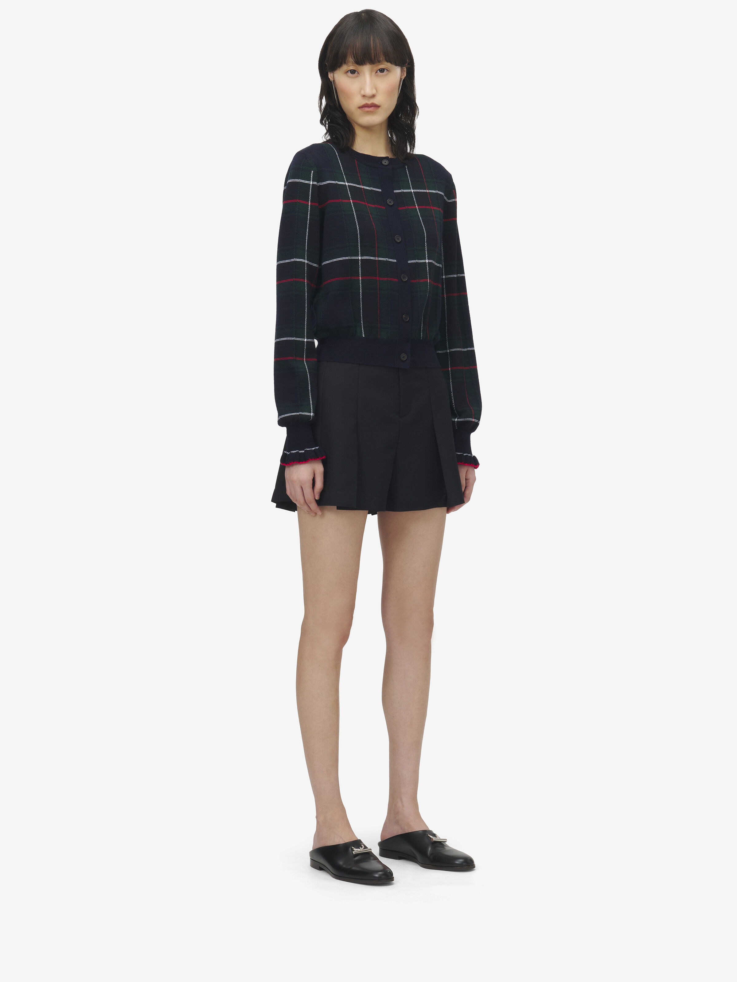 Wool Tartan Cardigan