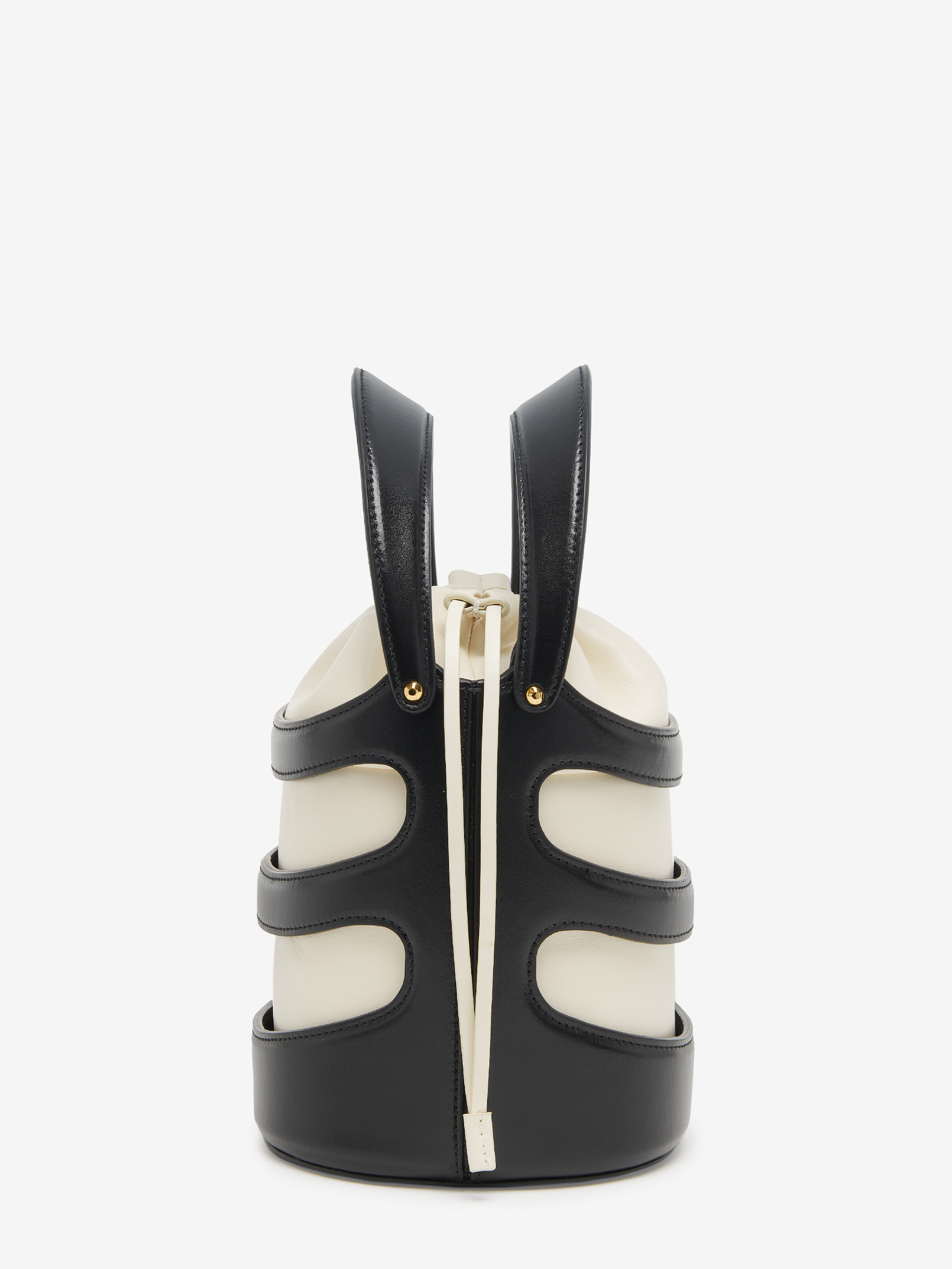 Women's The Rise Bucket in Black/Soft Ivory in Calf Leather | Alexander McQueen - image 3