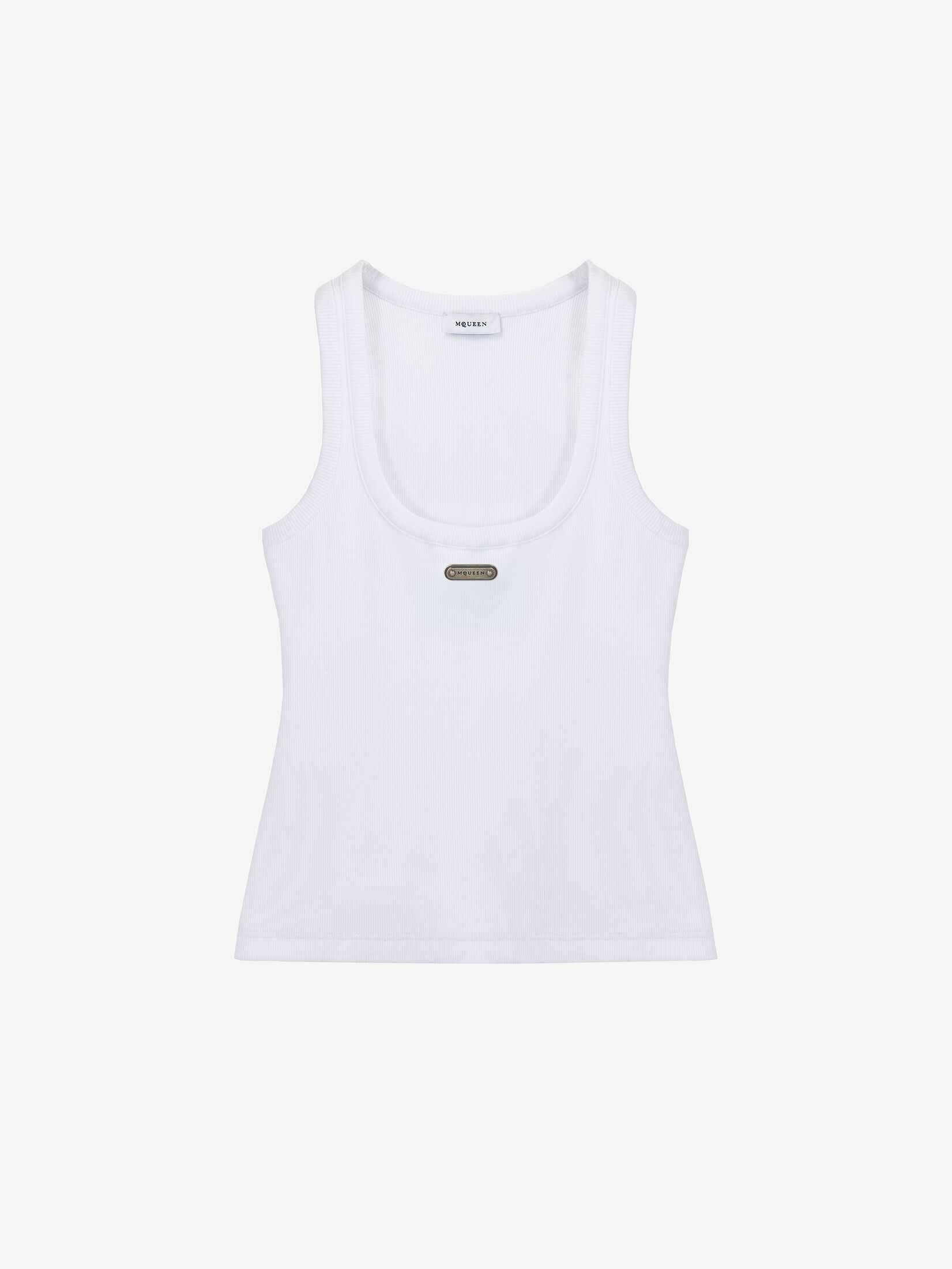 Alexander Mcqueen Mcqueen Placket Tank Top In Optical White